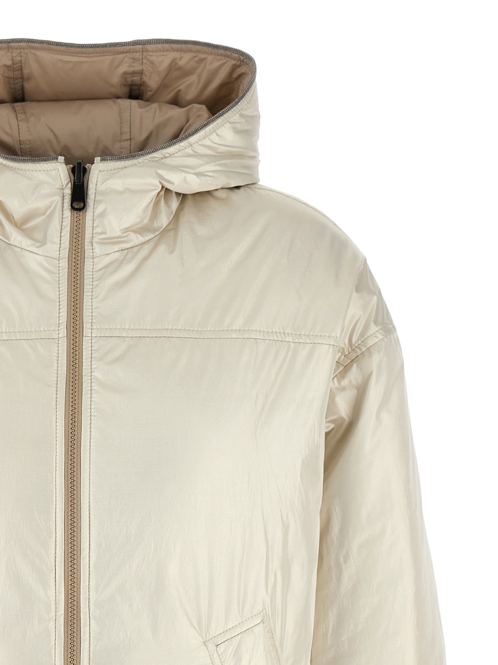 Brunello Cucinelli Beige Polyester Full-Length Women's Jacket