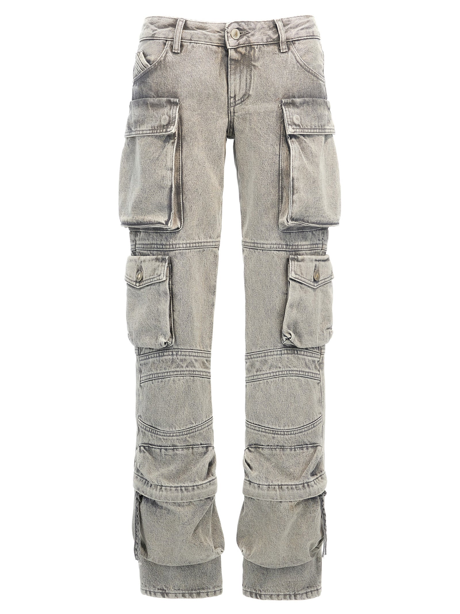 The Attico Gray Cotton Cargo Women's Pants
