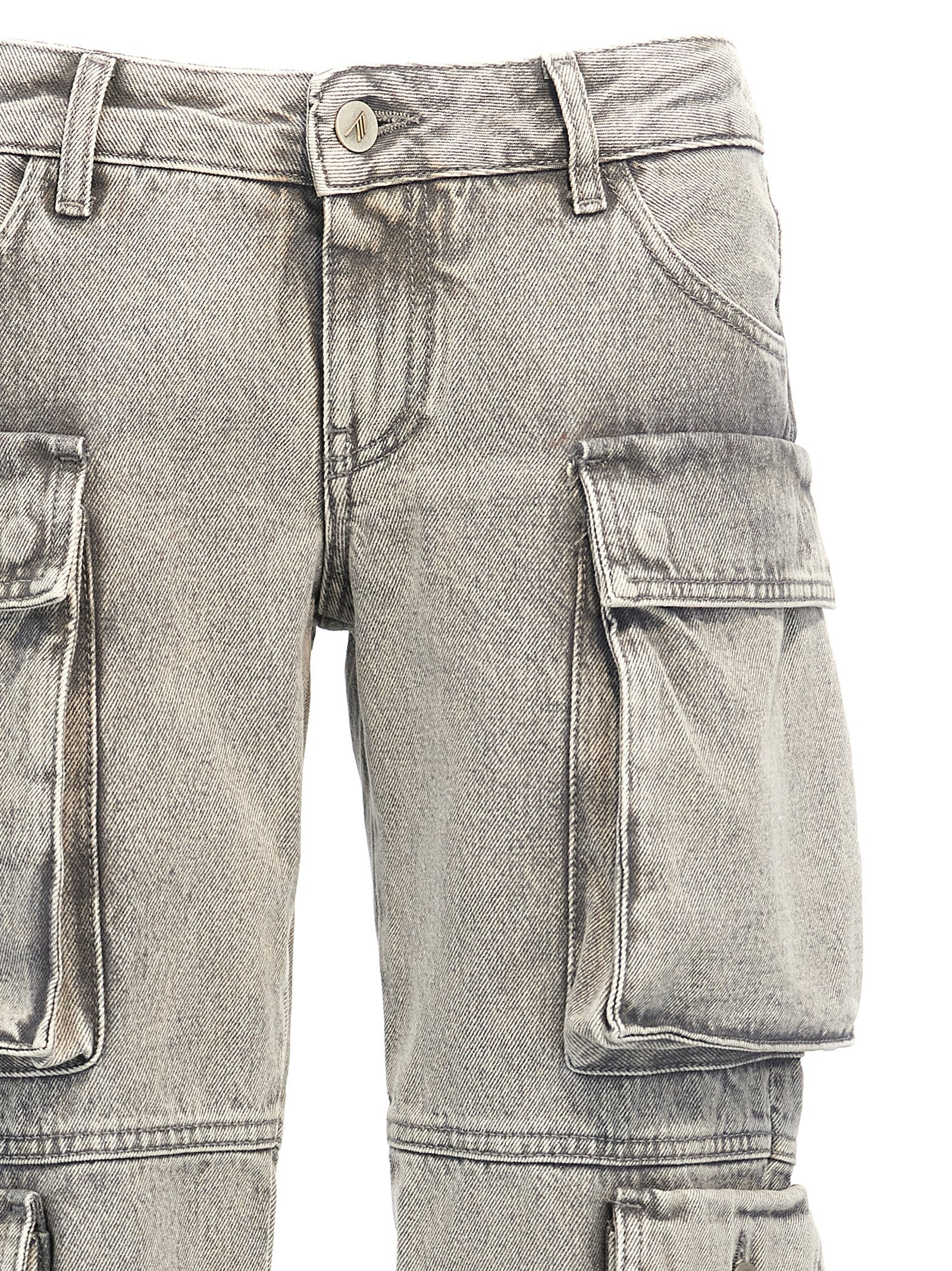 The Attico Gray Cotton Cargo Women's Pants