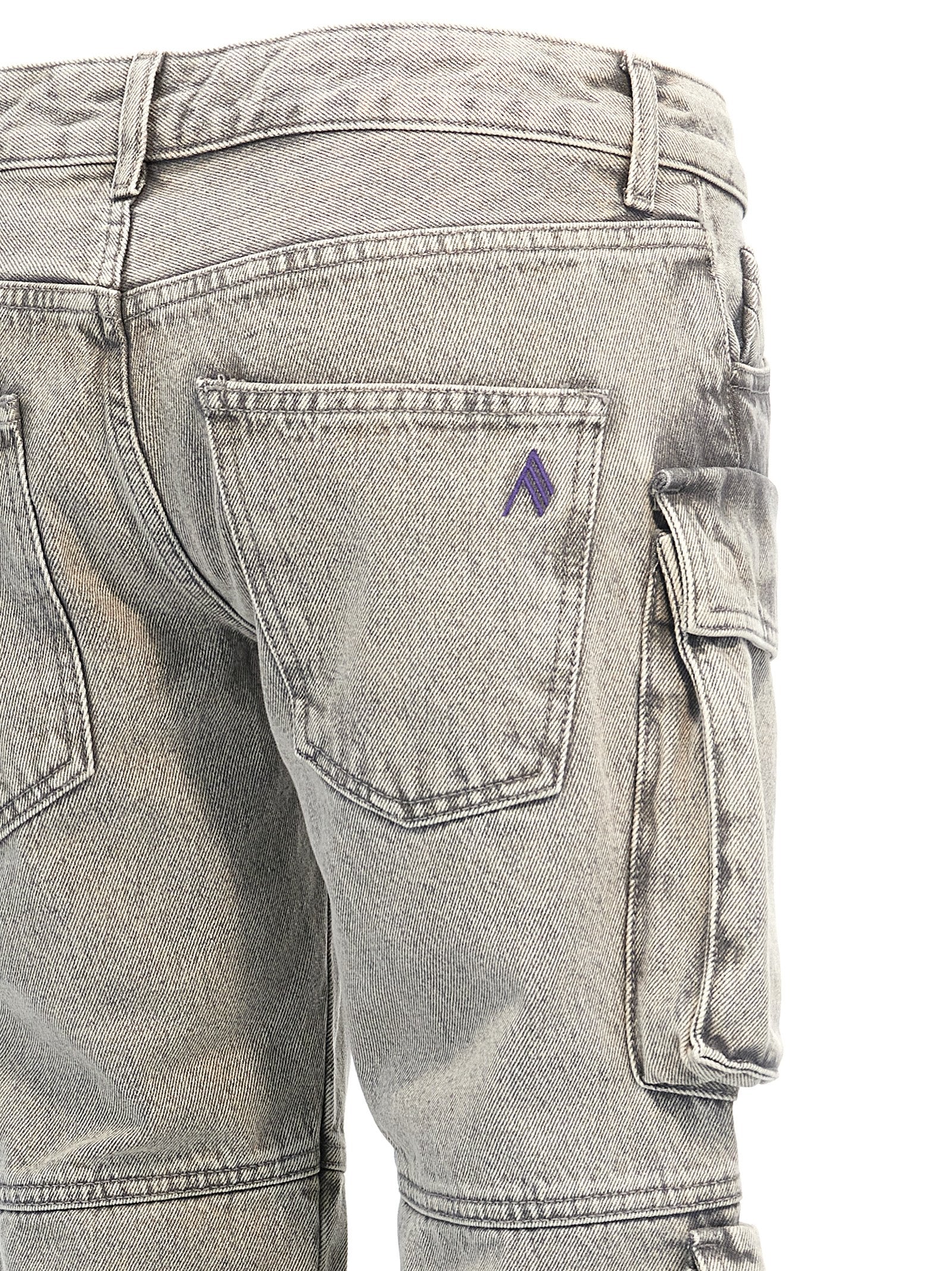 The Attico Gray Cotton Cargo Women's Pants