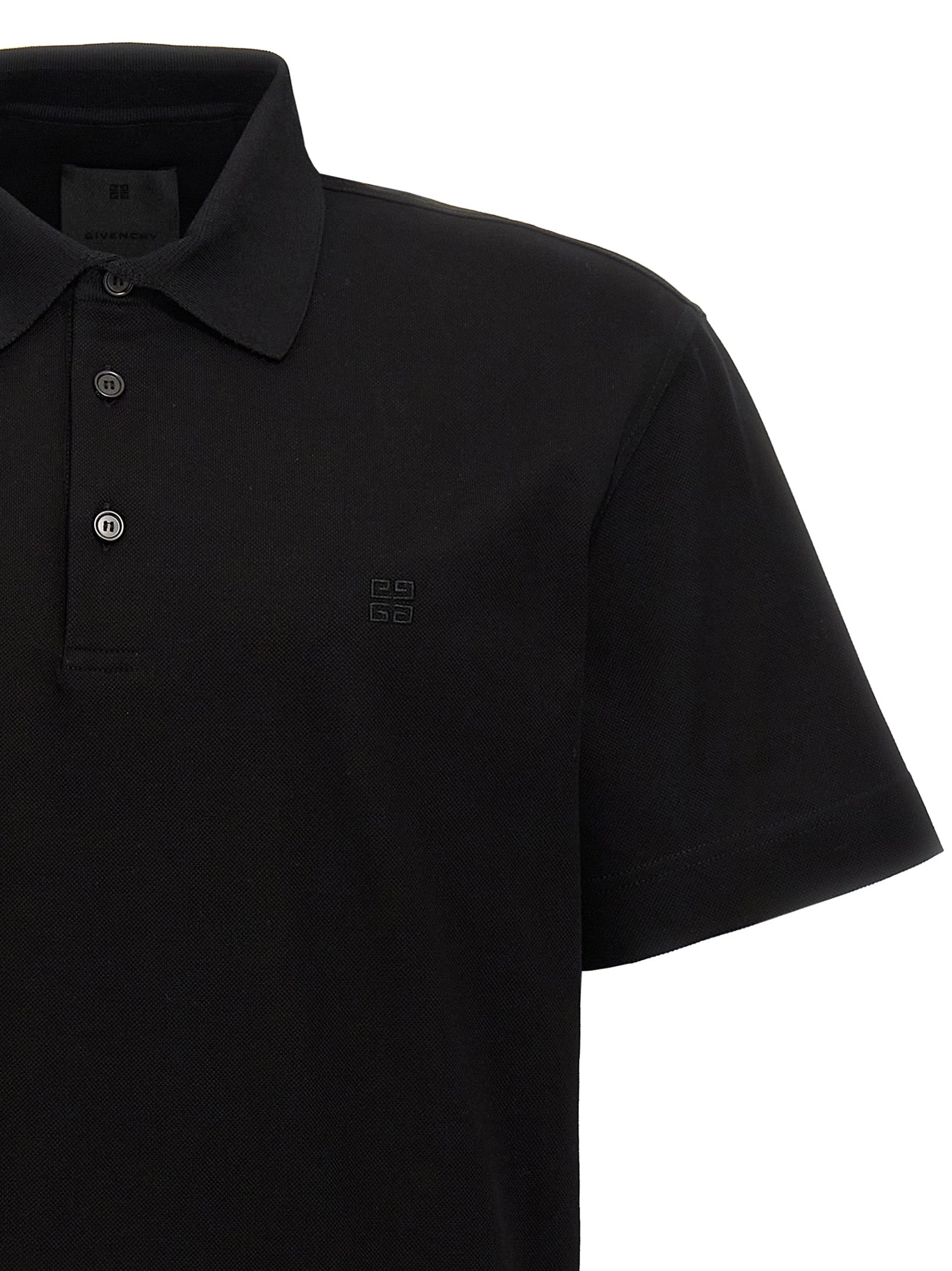 Givenchy Black Cotton Polo Men's Shirt