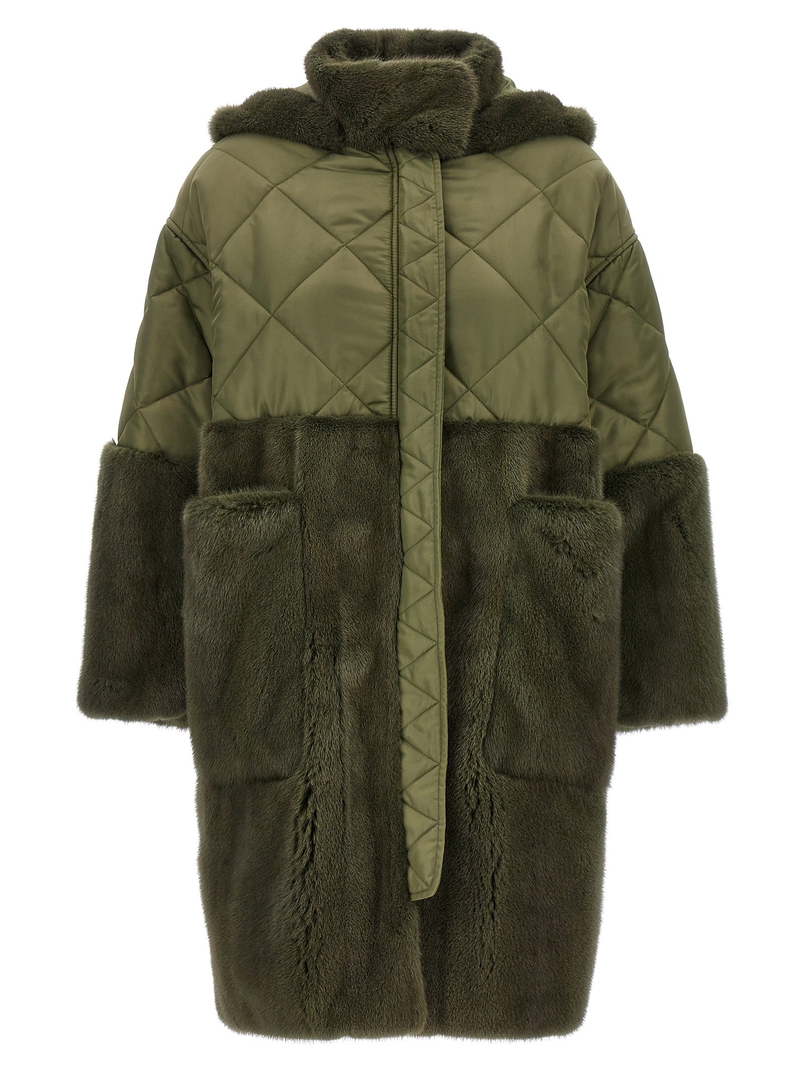 BLANCHA Bicolor Polyester Women's Coat