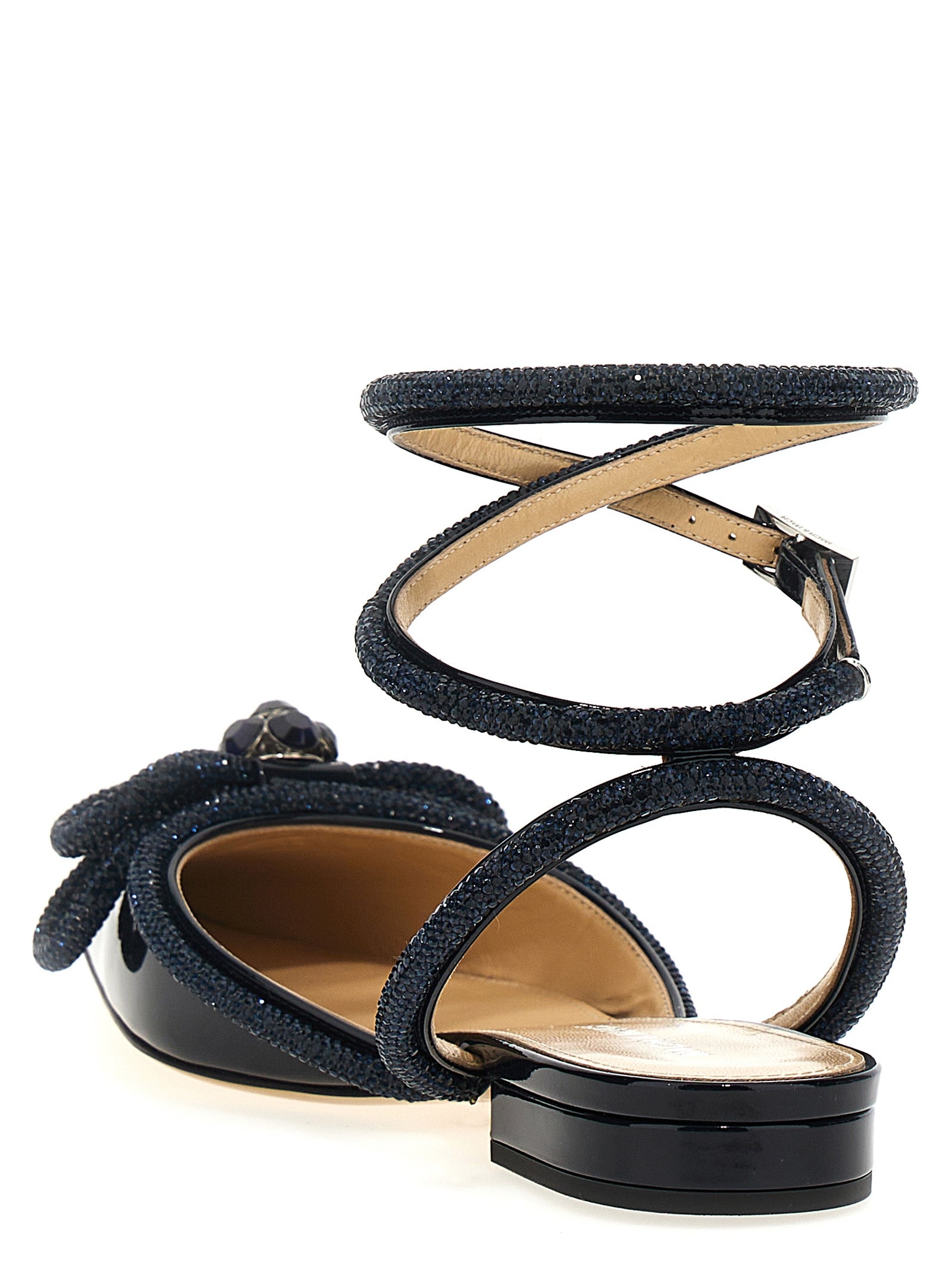 MACH & MACH Blue Calfskin Ballet Women's Flats