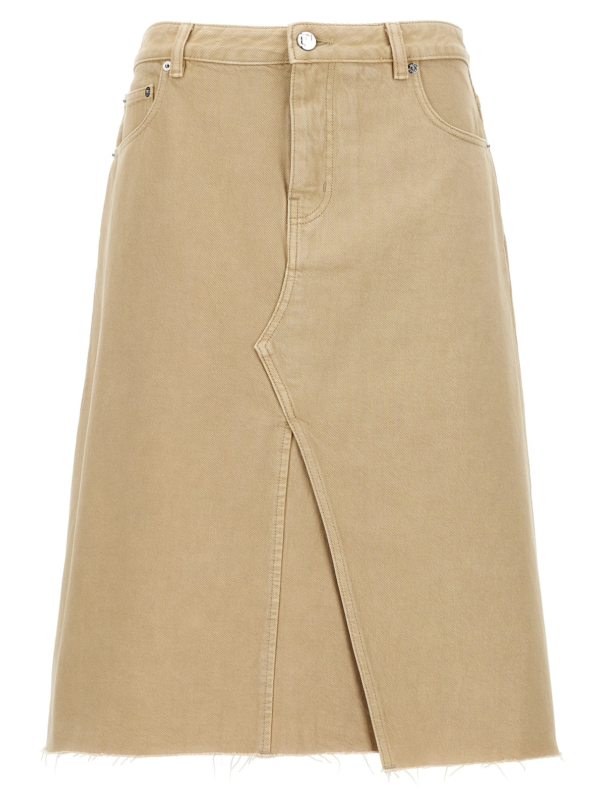 Tory Burch Beige Cotton Midi Women's Skirt