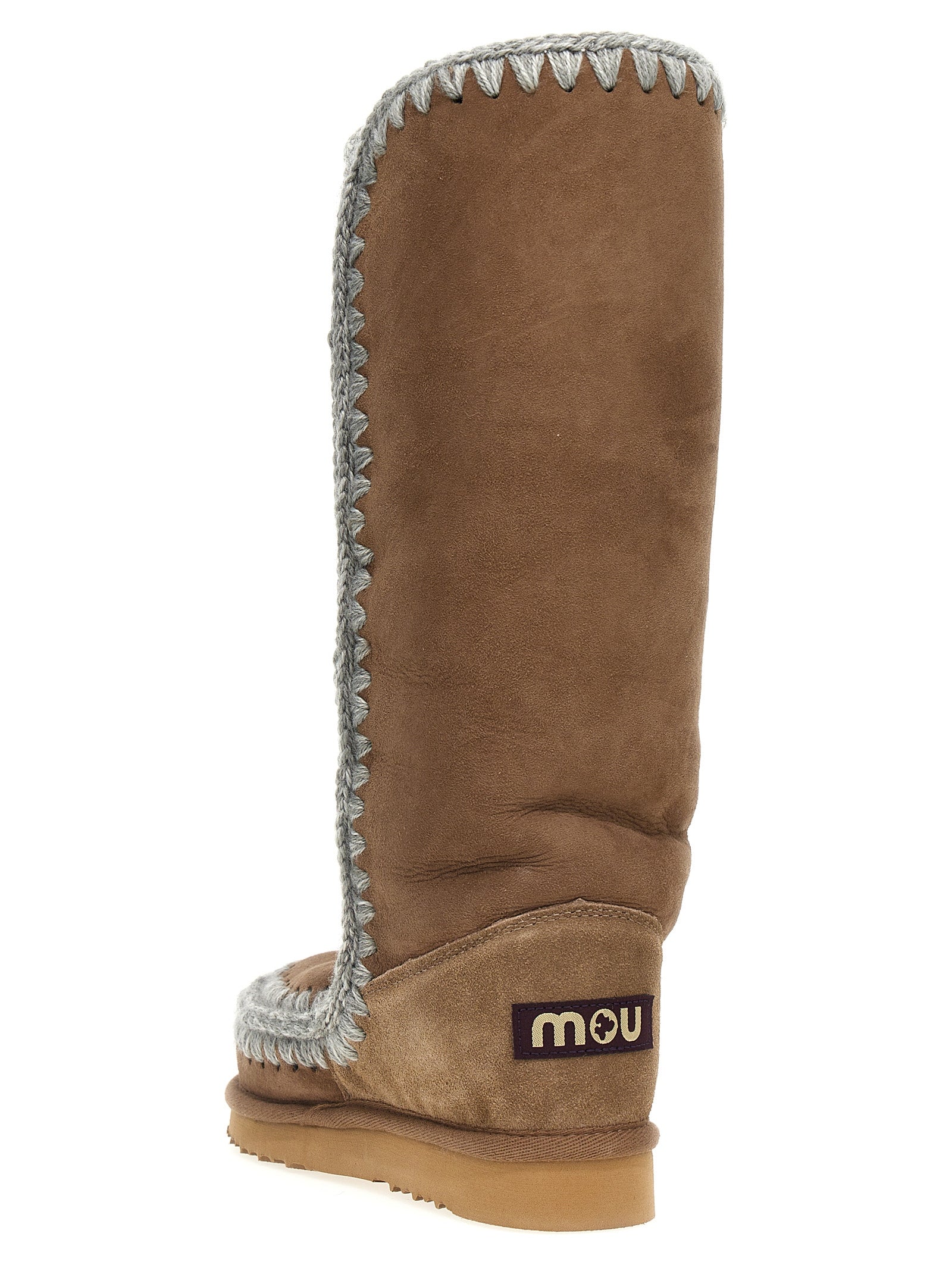 Mou Brown Lamb Leather Over The Women's Knee