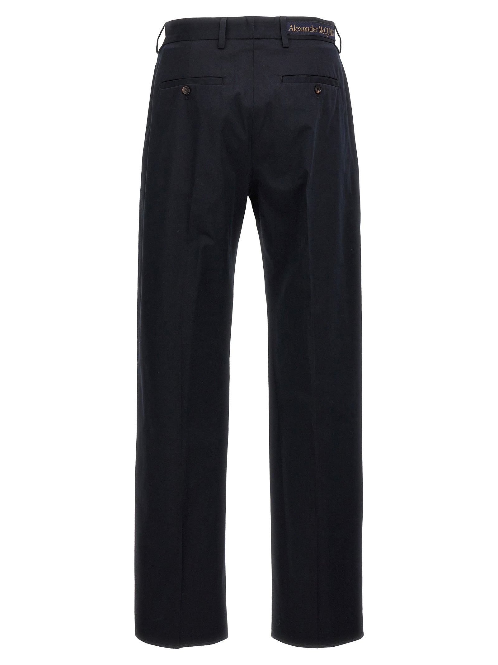 Alexander McQueen Blue Cotton Casual Men's Pants