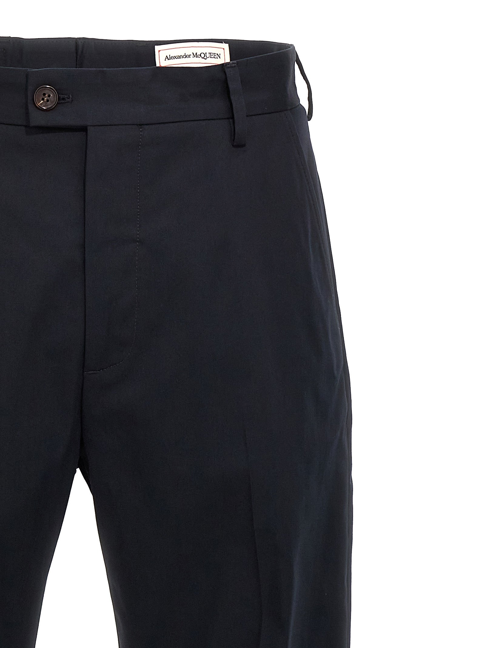 Alexander McQueen Blue Cotton Casual Men's Pants
