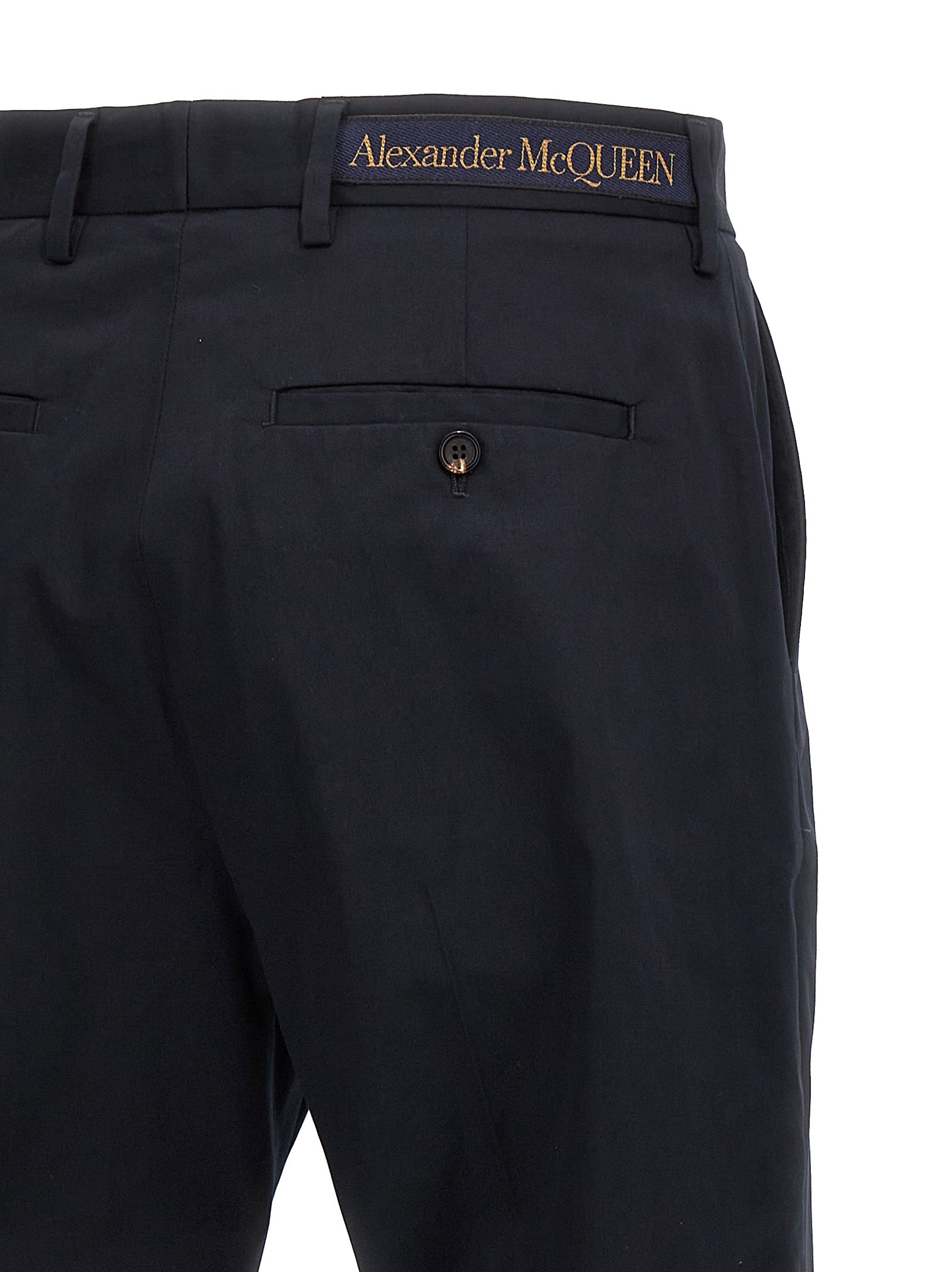 Alexander McQueen Blue Cotton Casual Men's Pants