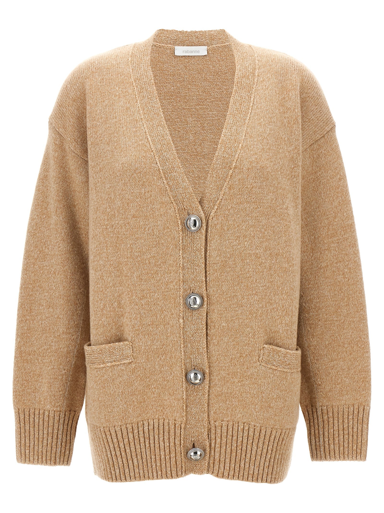 Paco Rabanne Beige Wool Women's Cardigan