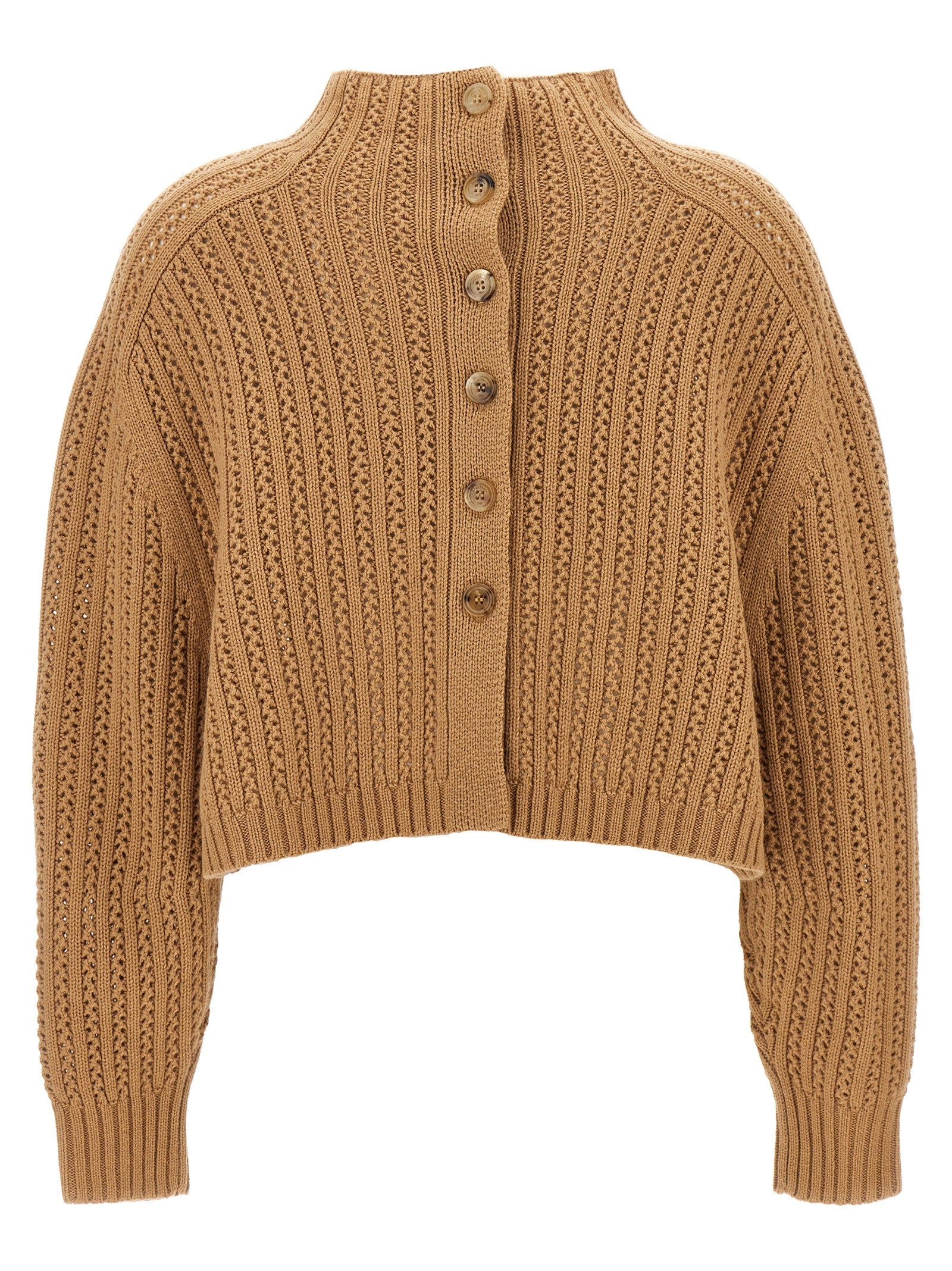Max Mara Beige Wool Women's Cardigan