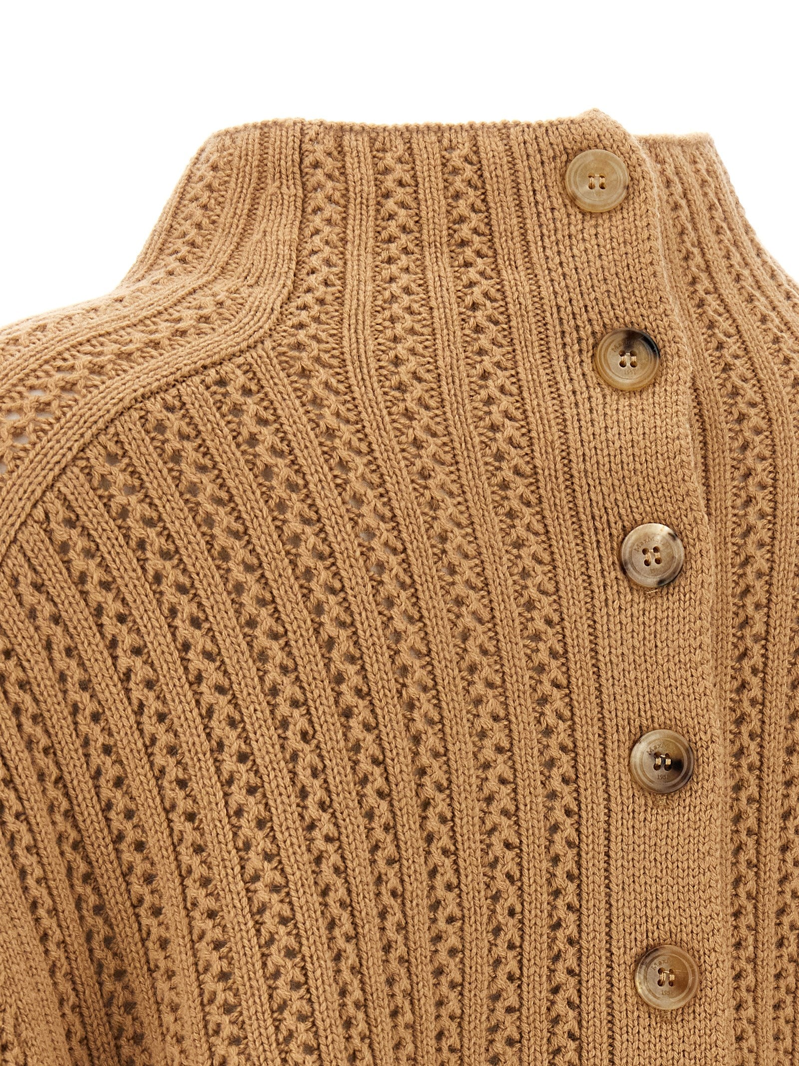 Max Mara Beige Wool Women's Cardigan