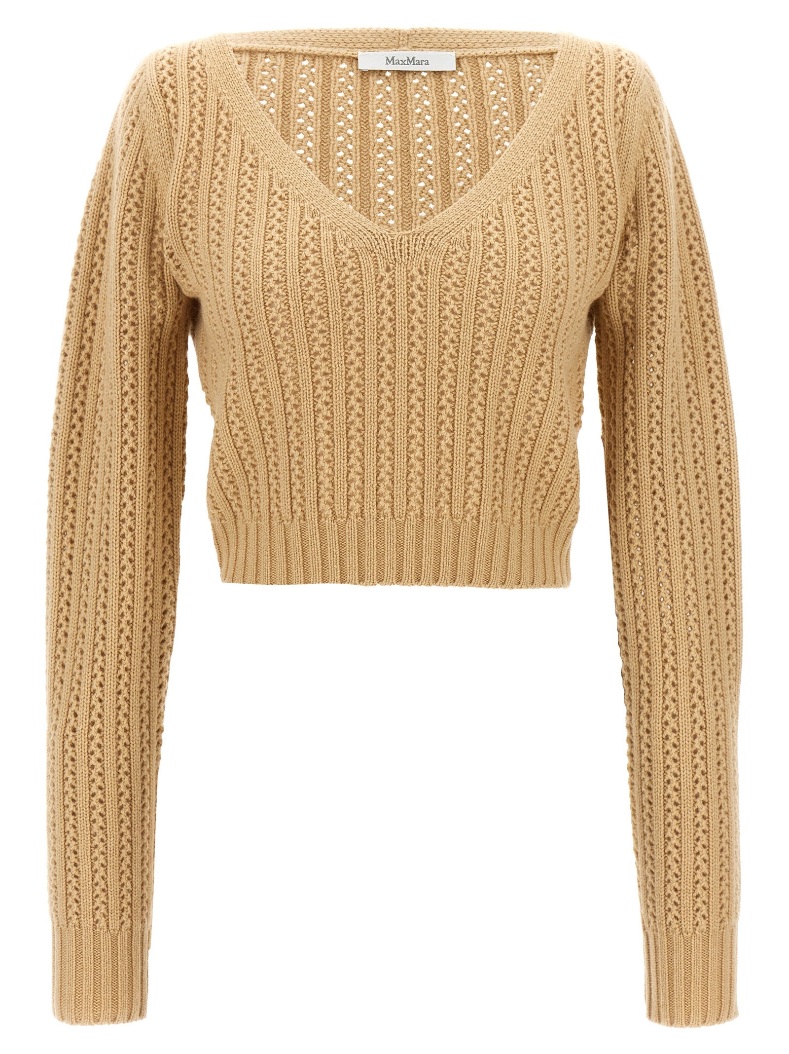 Max Mara Beige Wool Women's Cardigan