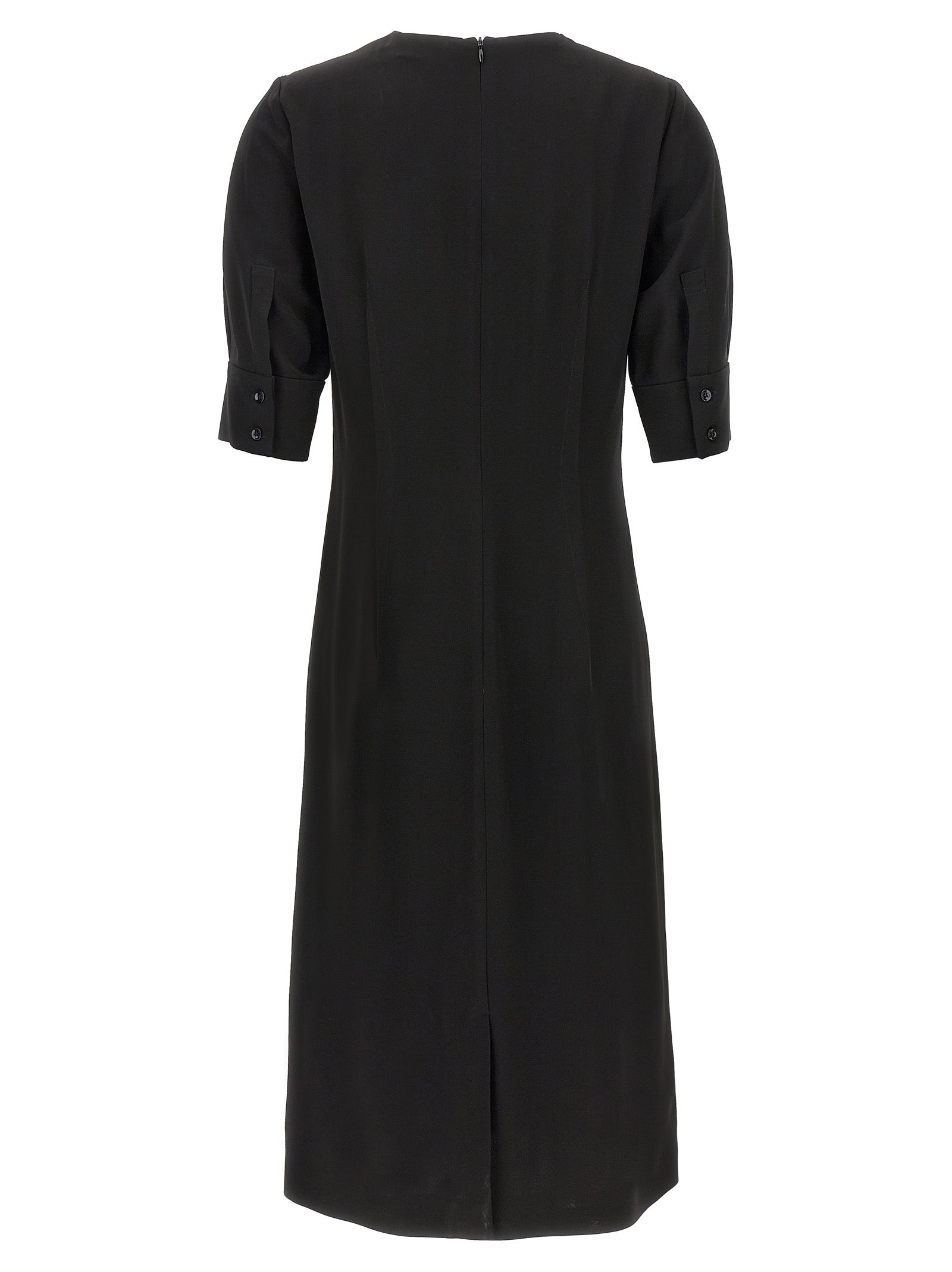 Sportmax Black Viscose Midi Women's Dress