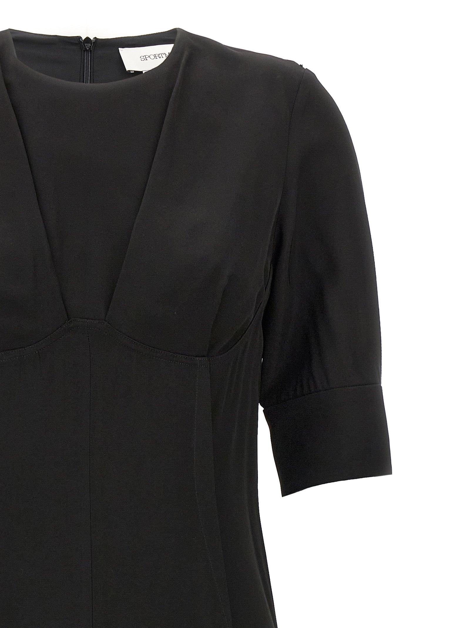 Sportmax Black Viscose Midi Women's Dress