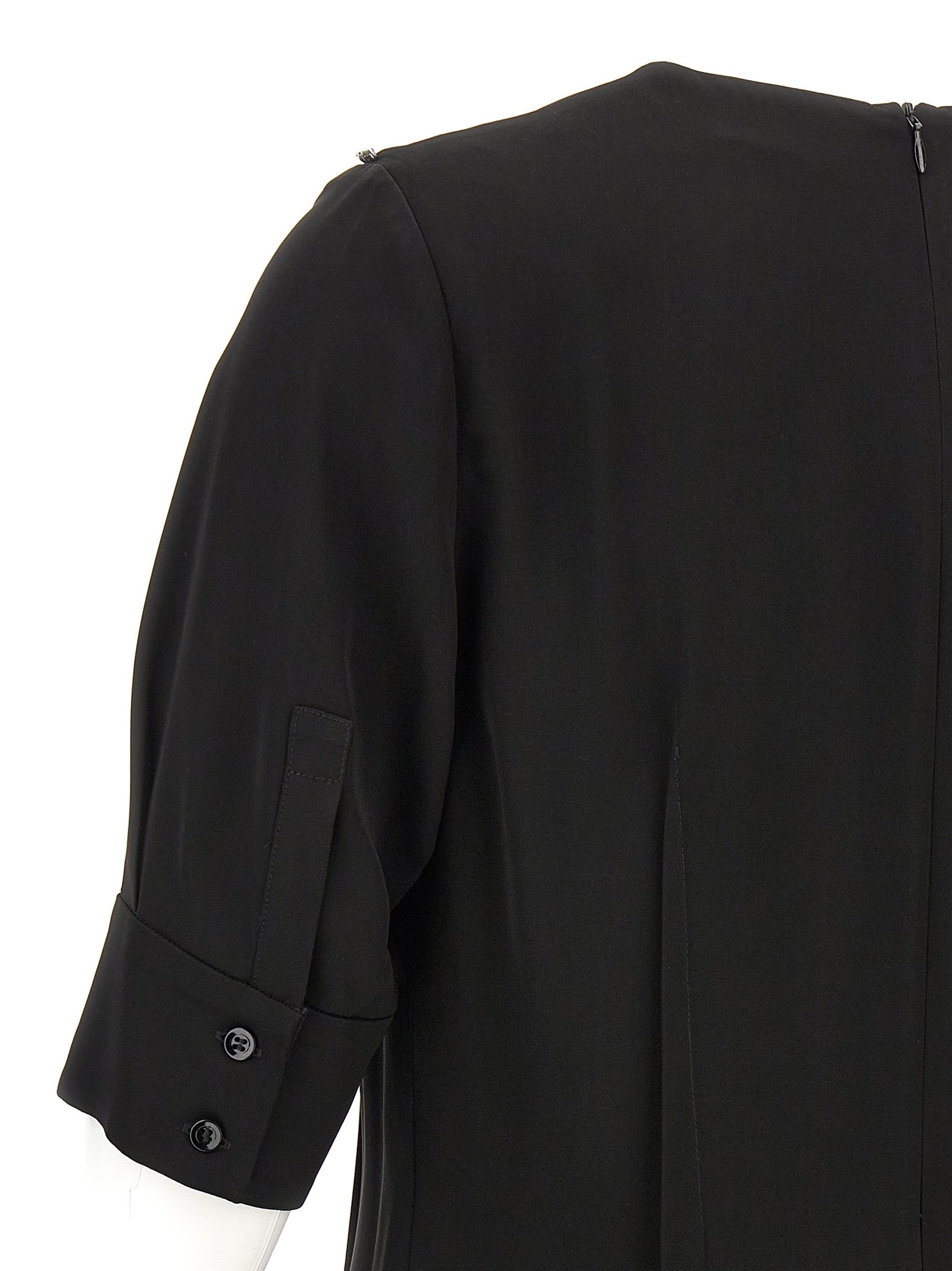 Sportmax Black Viscose Midi Women's Dress