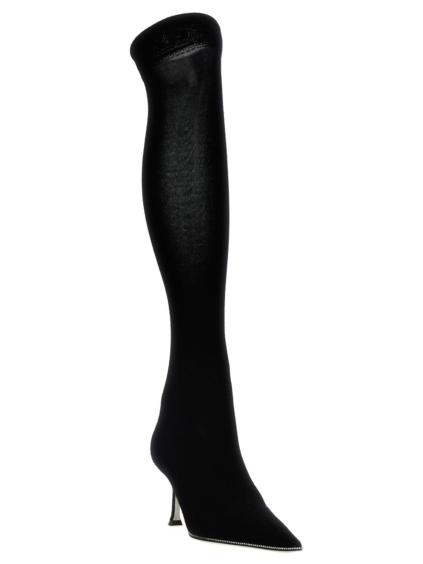 RENE CAOVILLA Black Leather Over The Women's Knee