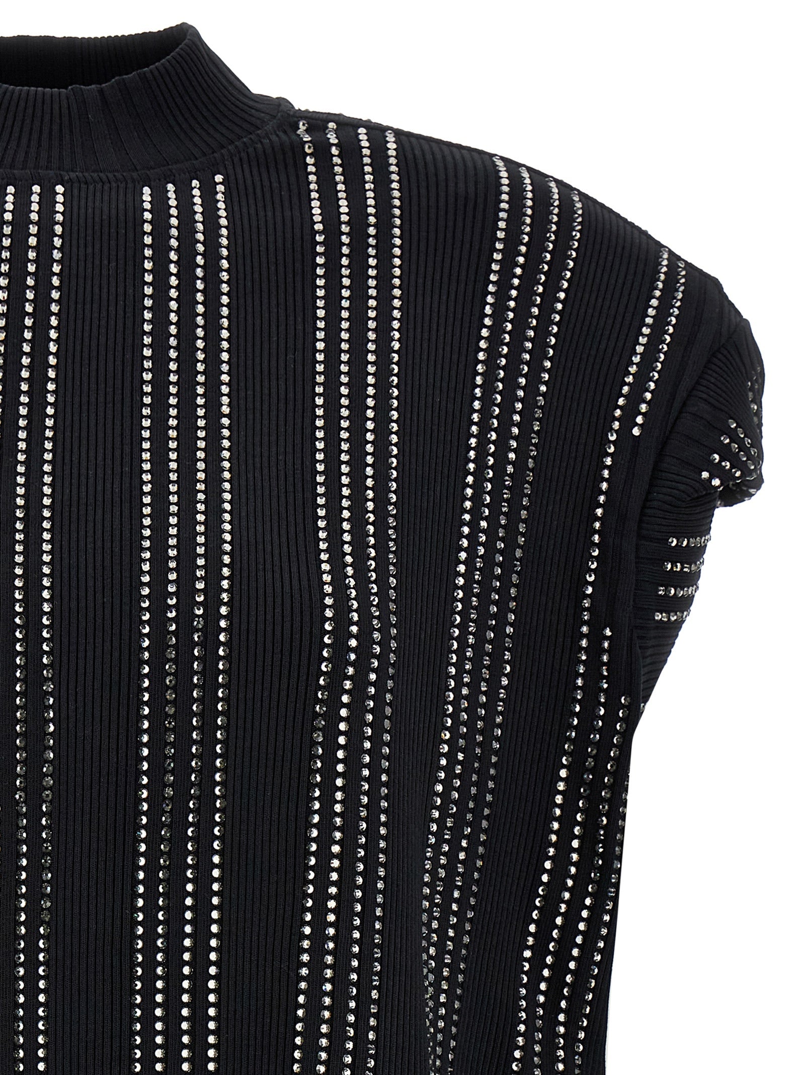 The Attico Black Cotton Short Women's Dress