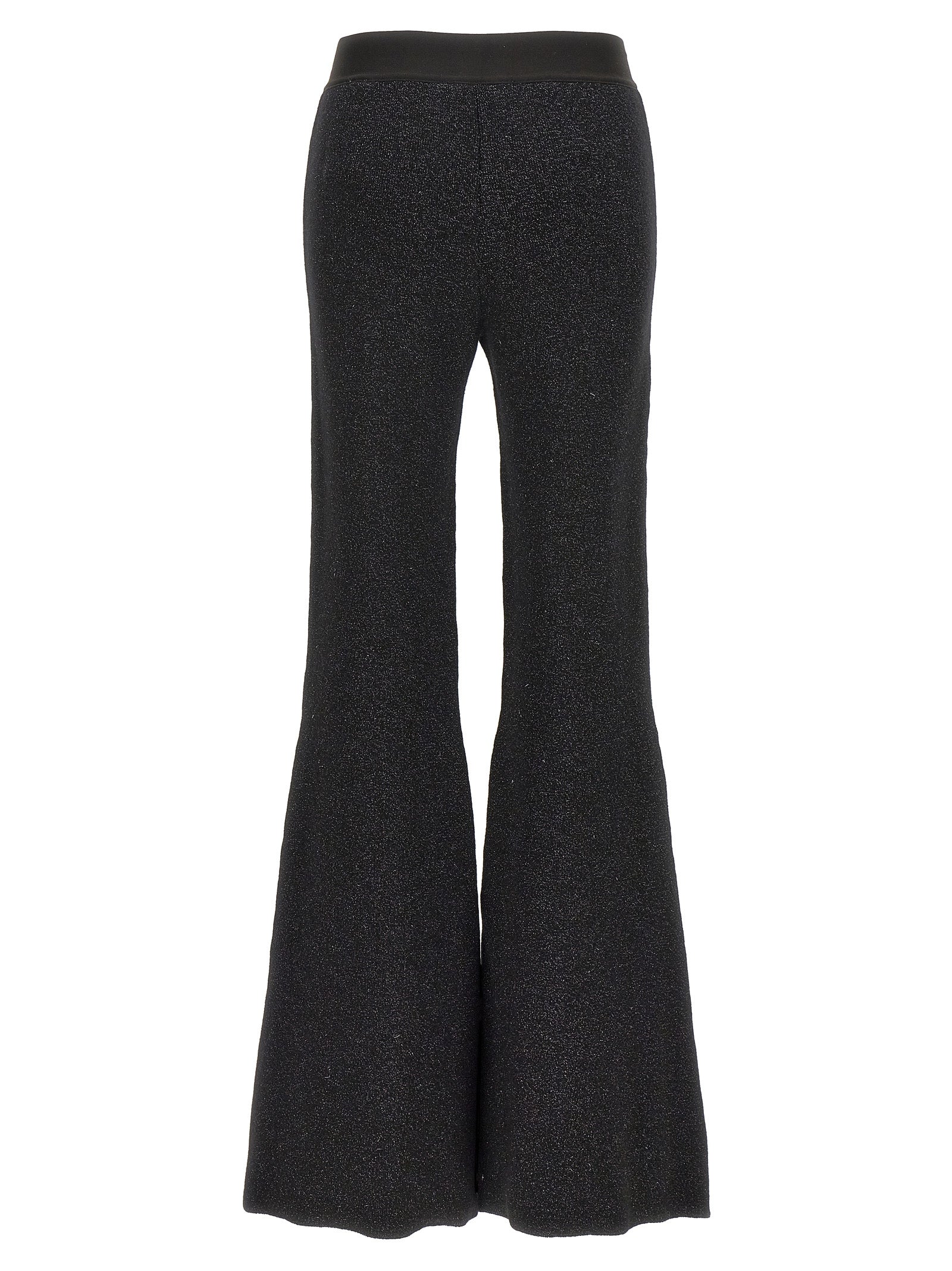 Palm Angels Black Viscose Flared Women's Pants