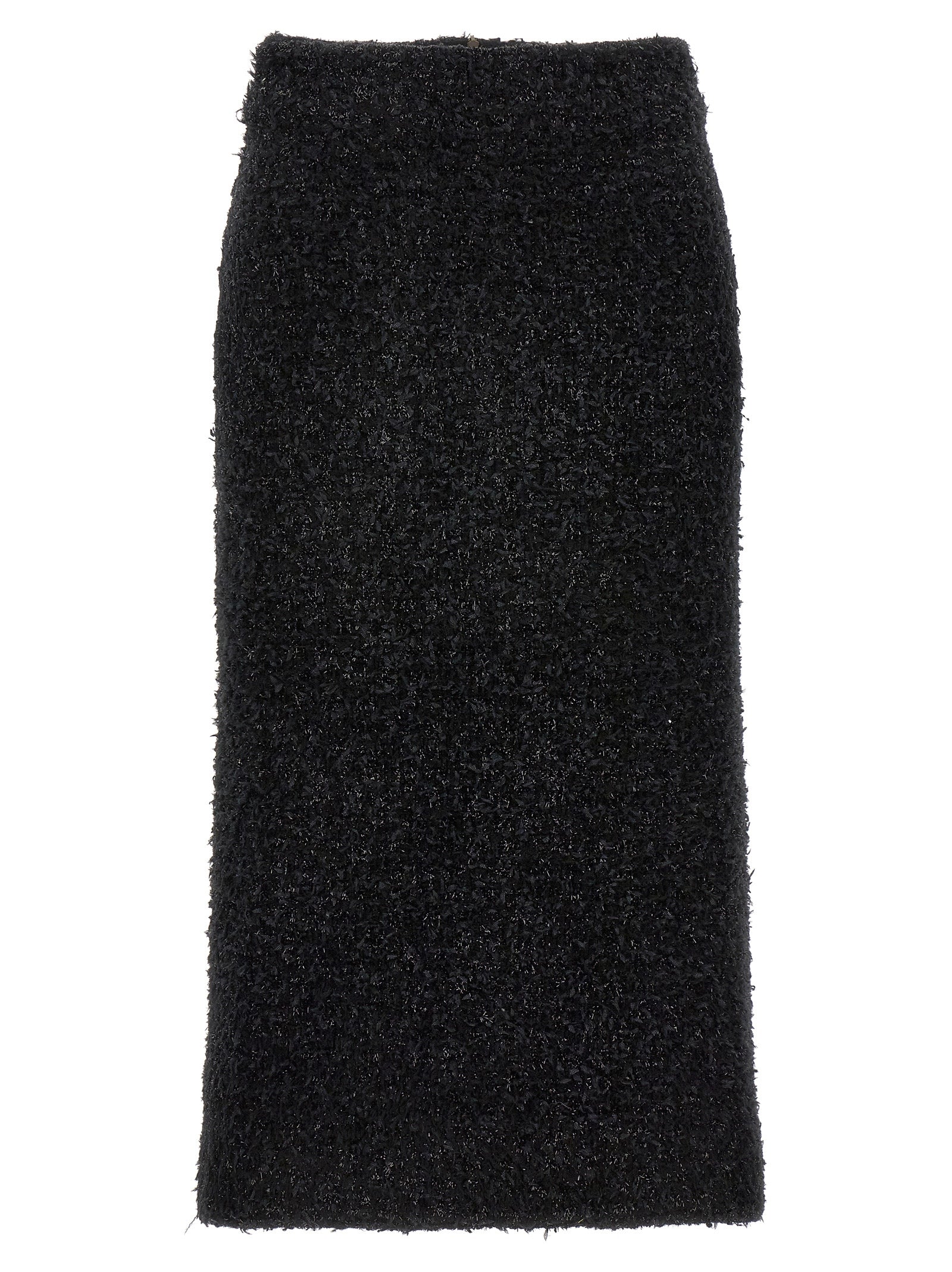 Balenciaga Black Cotton Midi Women's Skirt