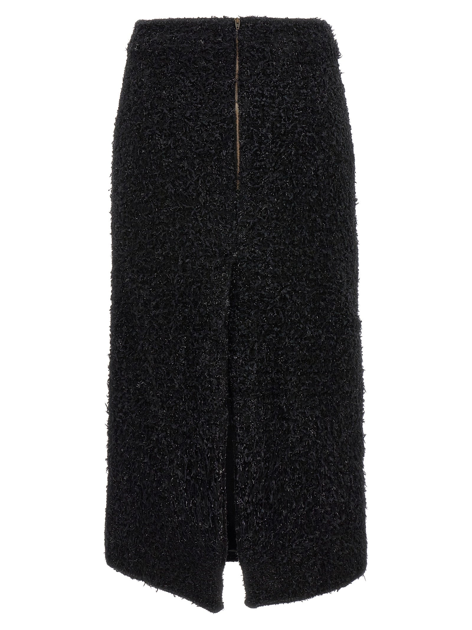 Balenciaga Black Cotton Midi Women's Skirt
