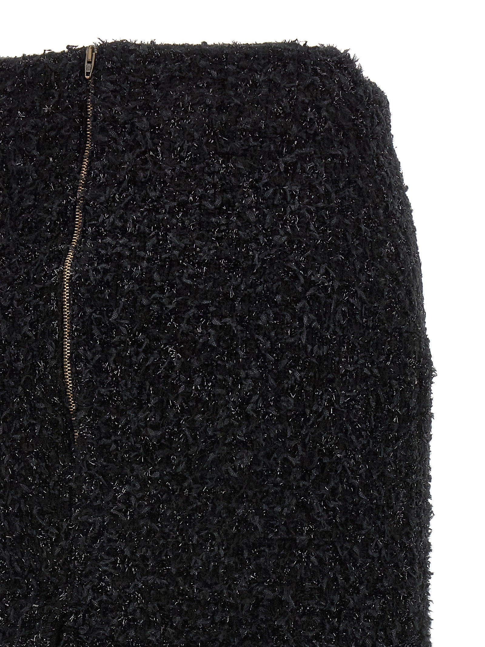 Balenciaga Black Cotton Midi Women's Skirt