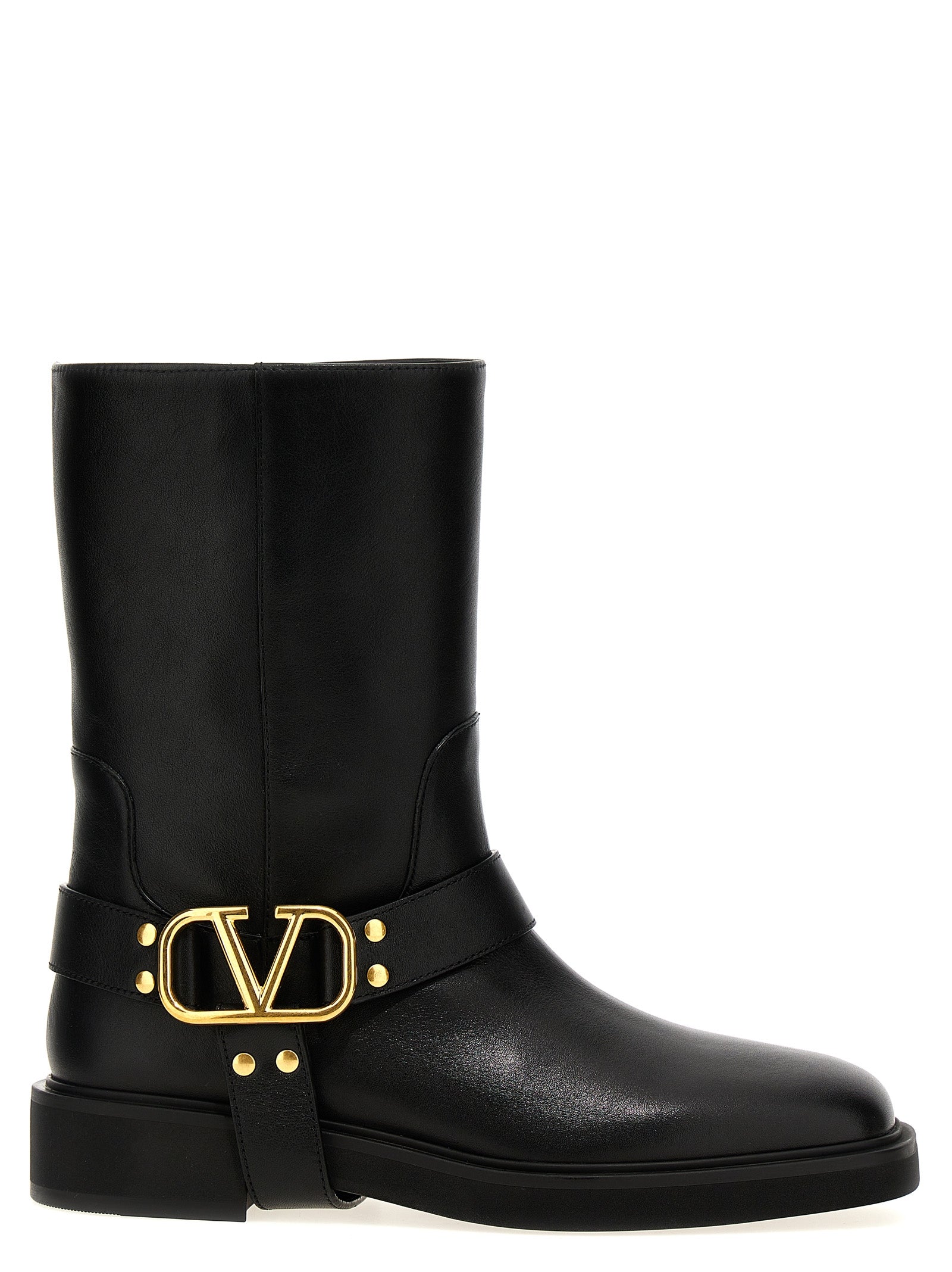 Valentino Garavani Black Calfskin Ankle Women's Boots