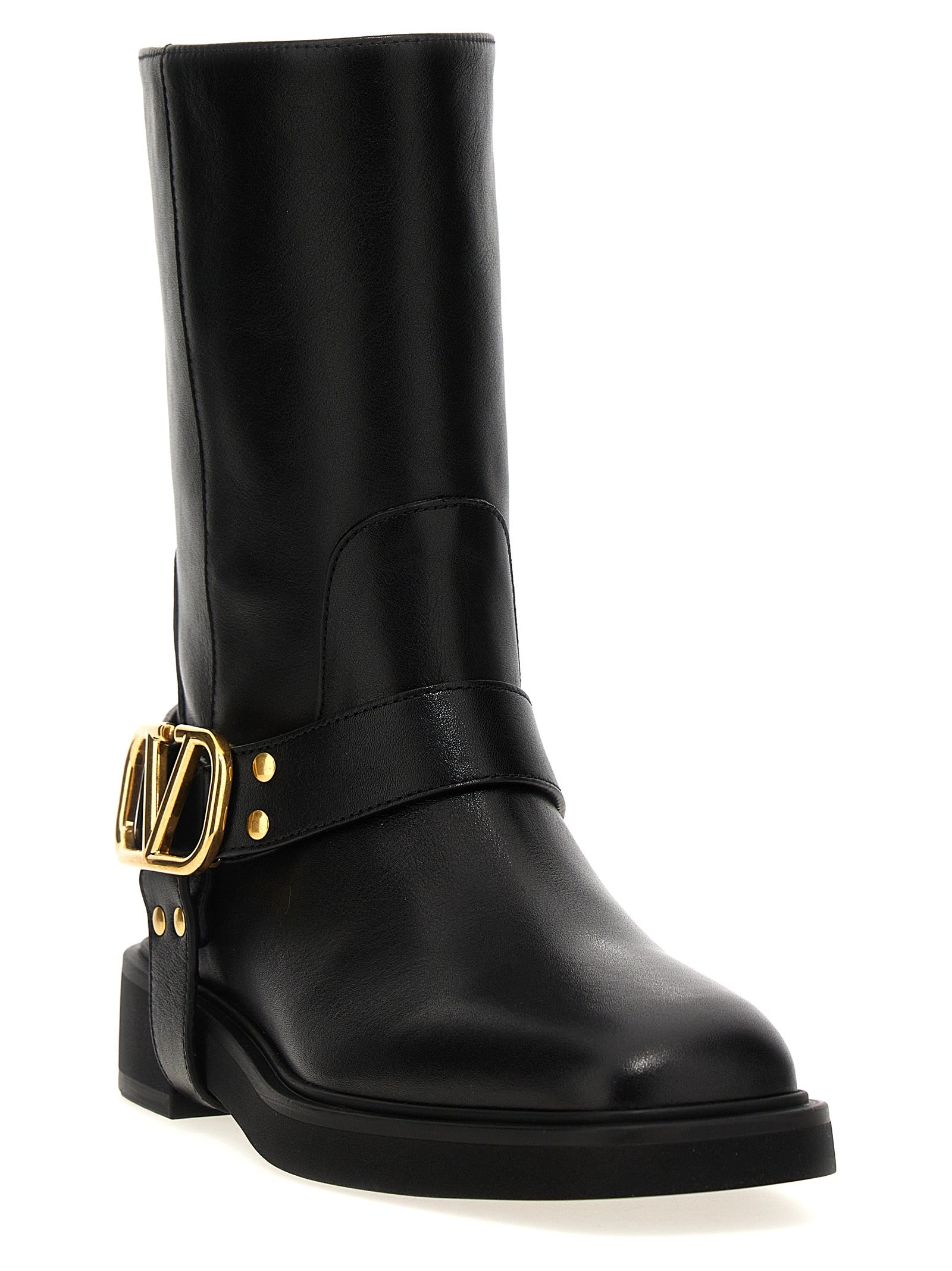 Valentino Garavani Black Calfskin Ankle Women's Boots