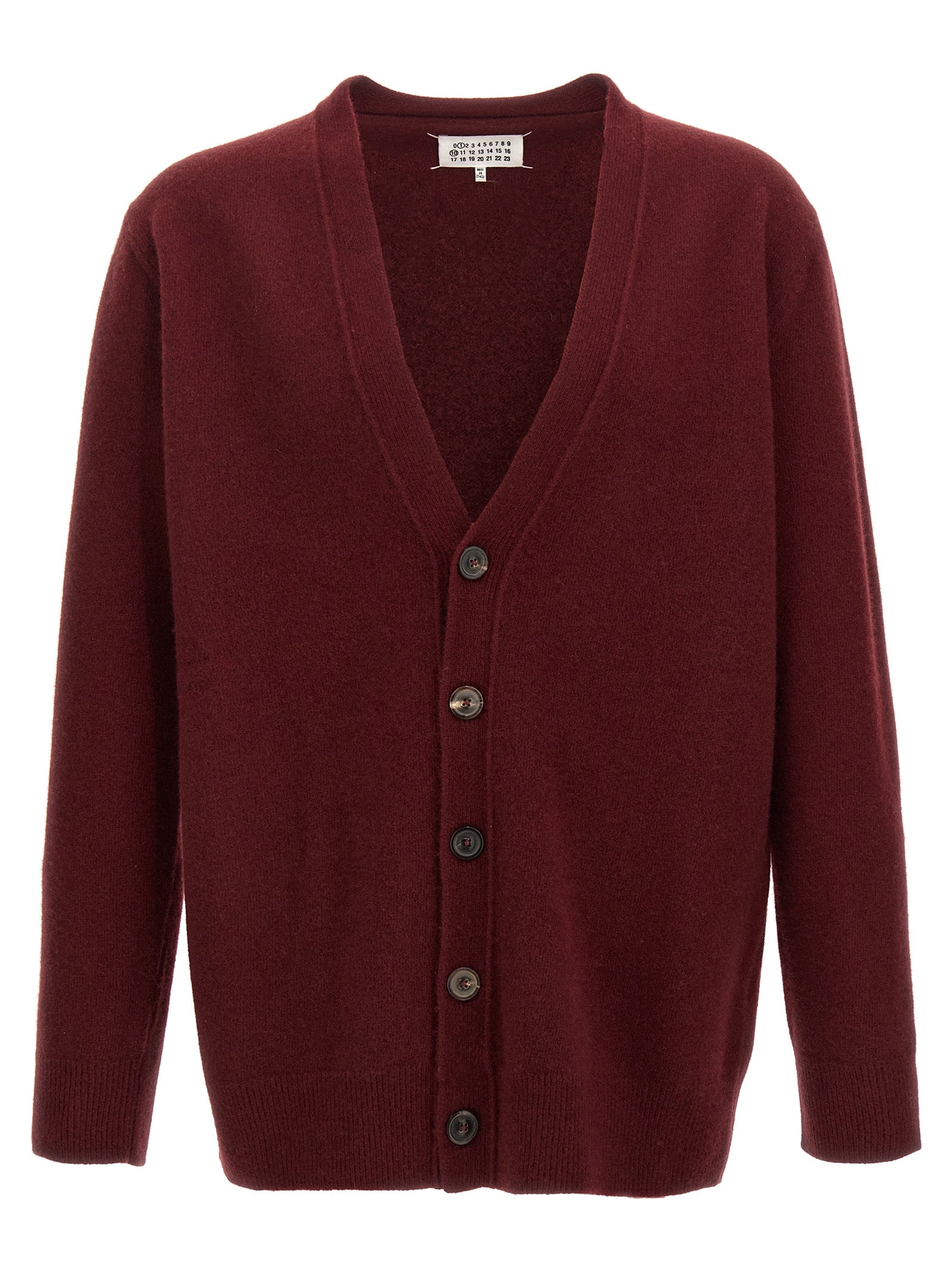 Maison Margiela Bordeaux Wool Men's Cardigan