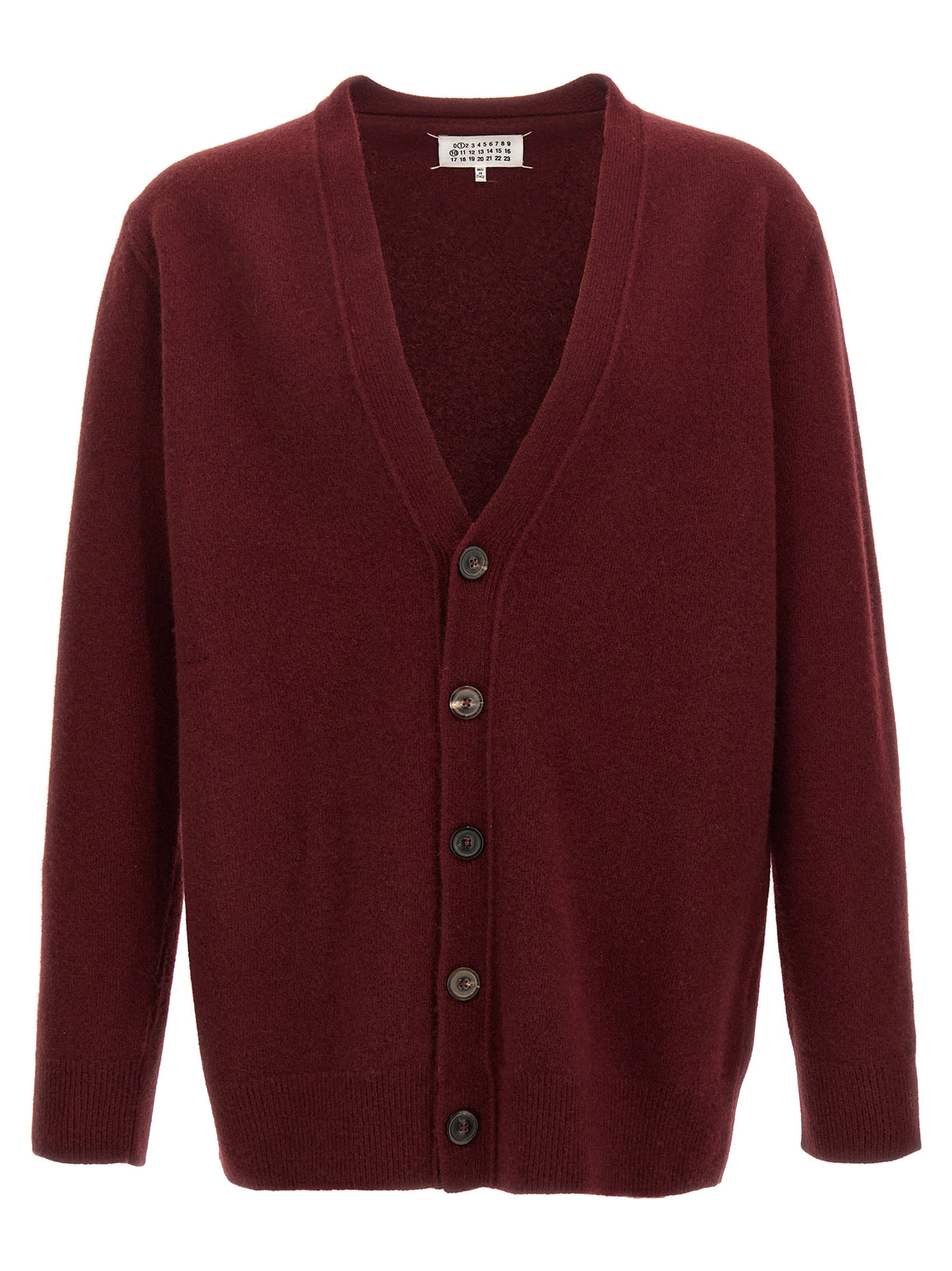Maison Margiela Bordeaux Wool Men's Cardigan