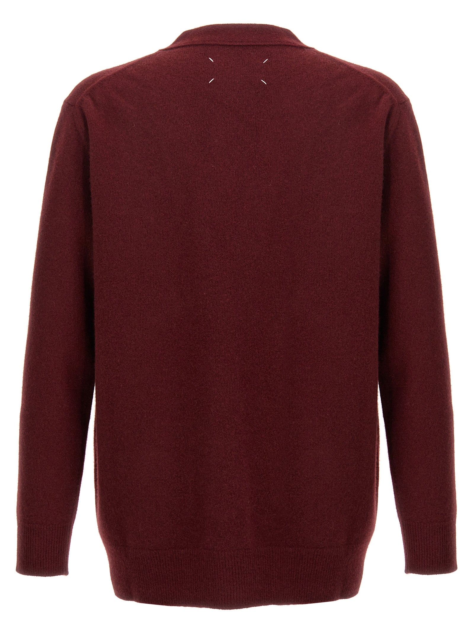 Maison Margiela Bordeaux Wool Men's Cardigan