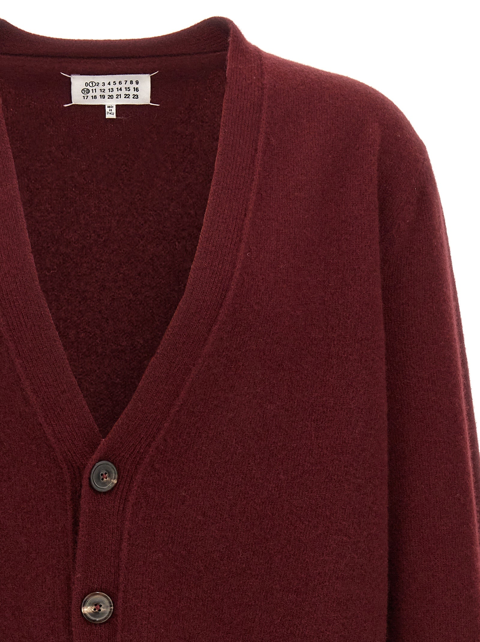 Maison Margiela Bordeaux Wool Men's Cardigan