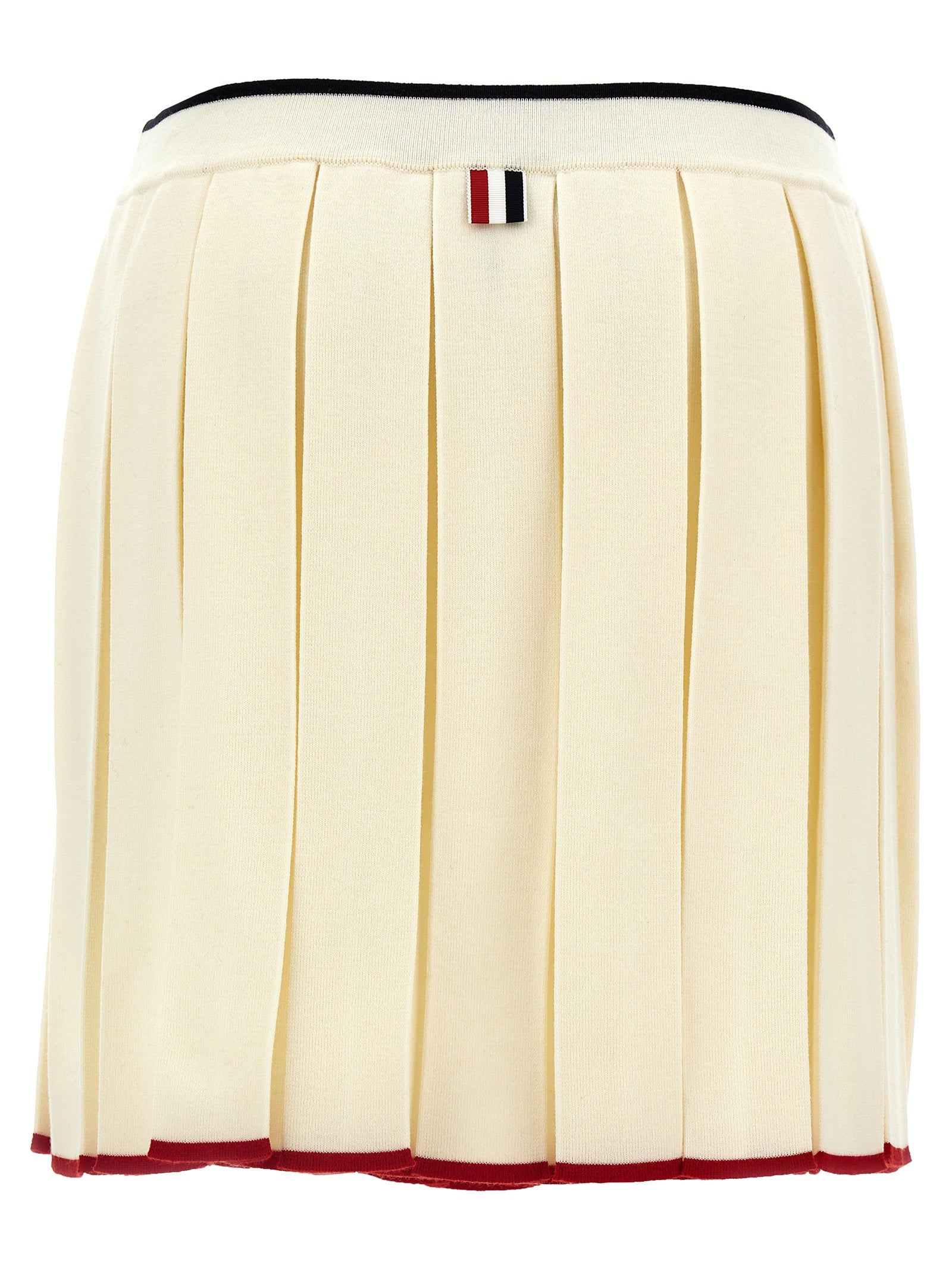 Thom Browne White Virgin Wool Long Women's Skirt