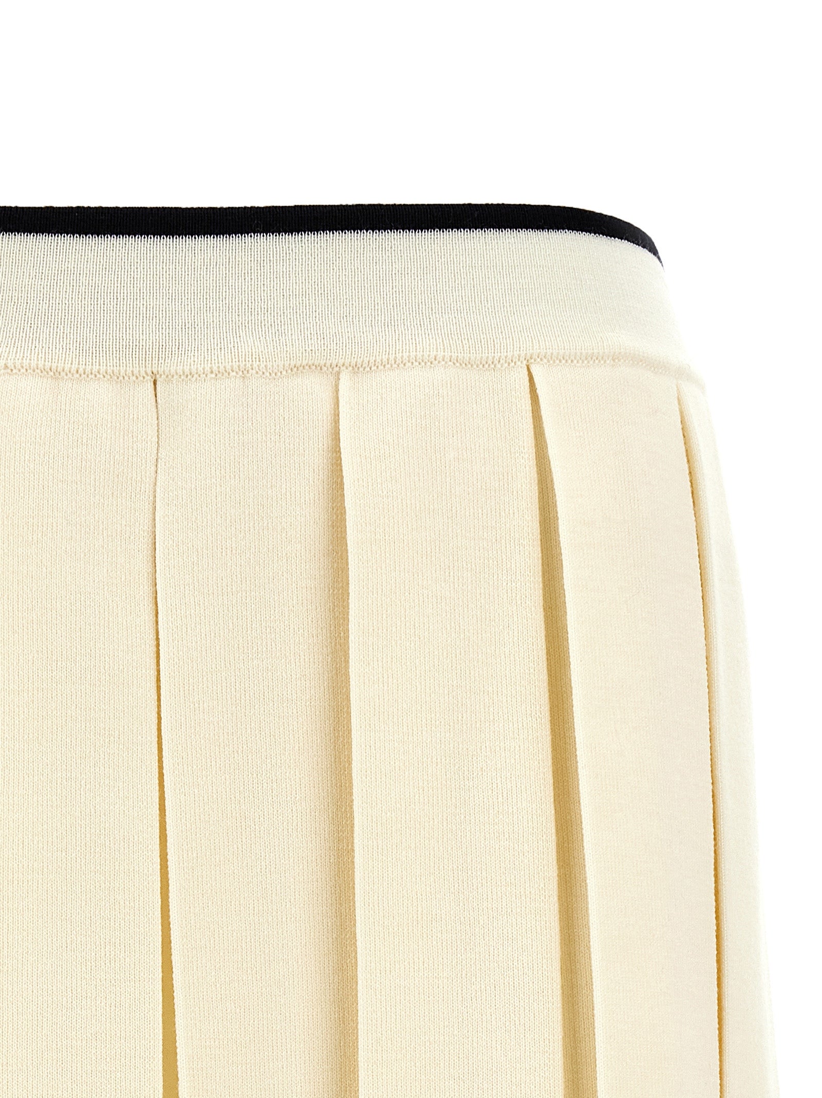 Thom Browne White Virgin Wool Long Women's Skirt