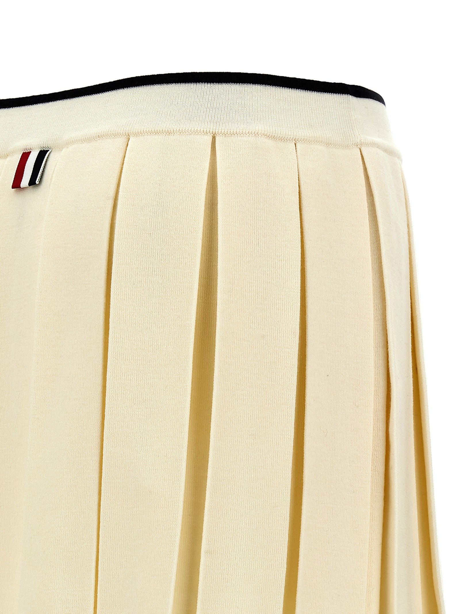 Thom Browne White Virgin Wool Long Women's Skirt