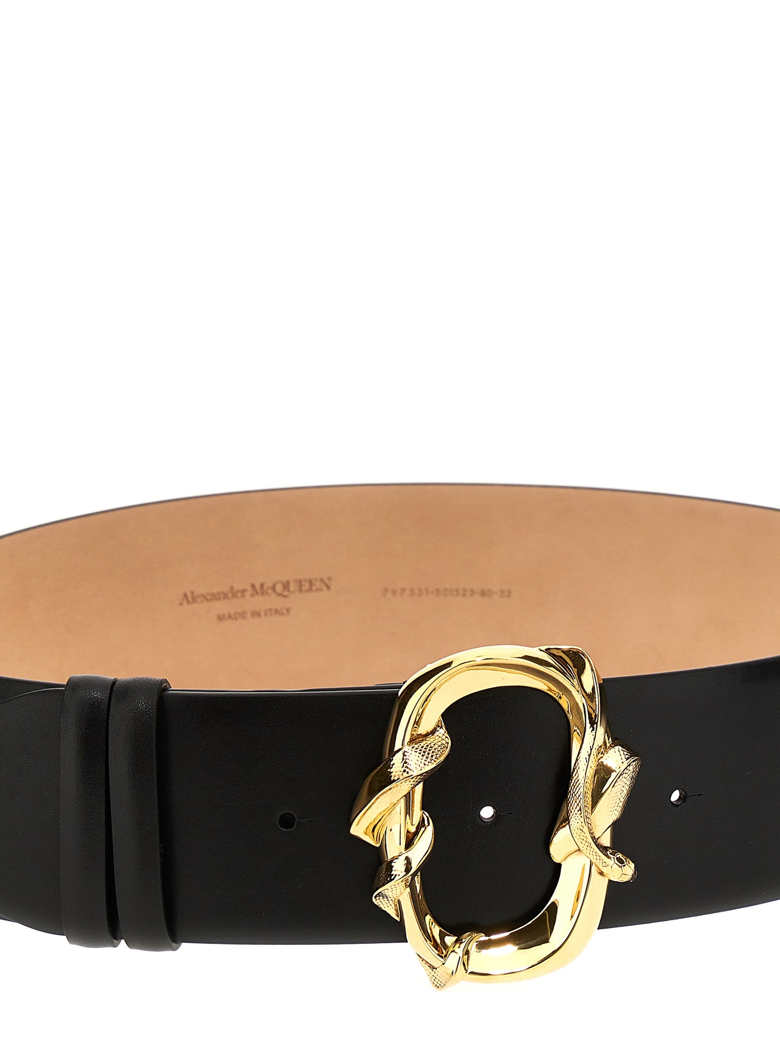 Alexander McQueen Black Cowhide Regular Women's Belt