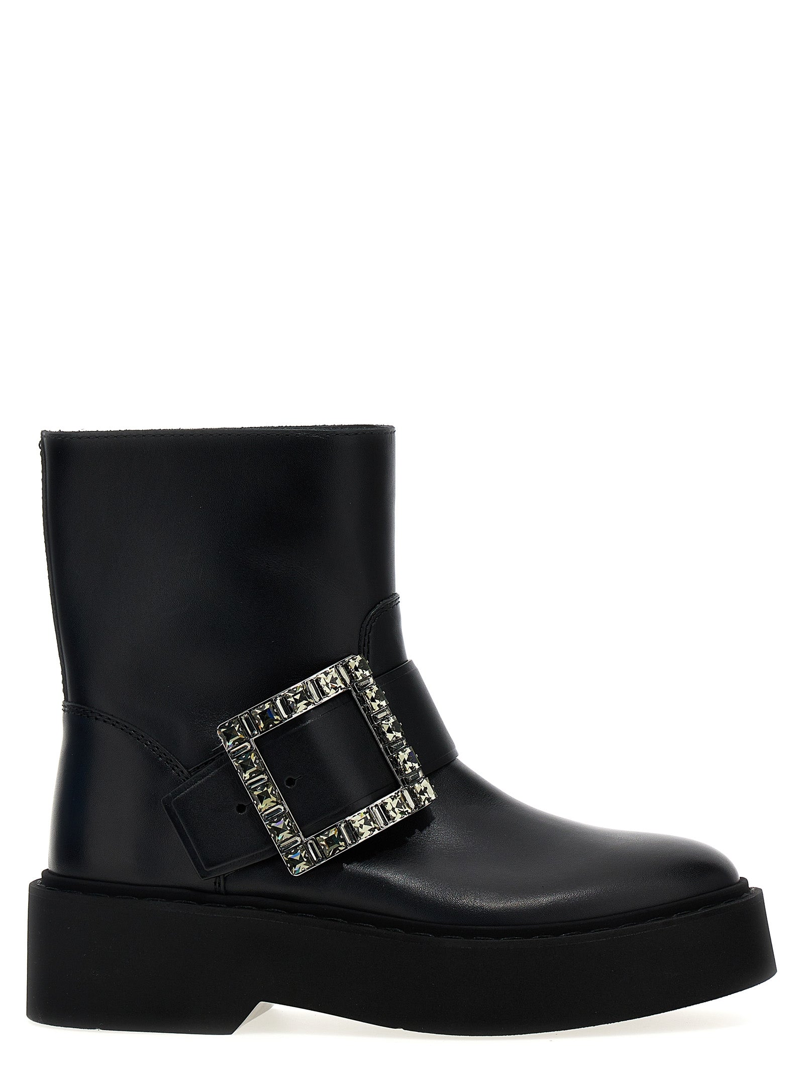 Roger Vivier Black Calfskin Ankle Women's Boots
