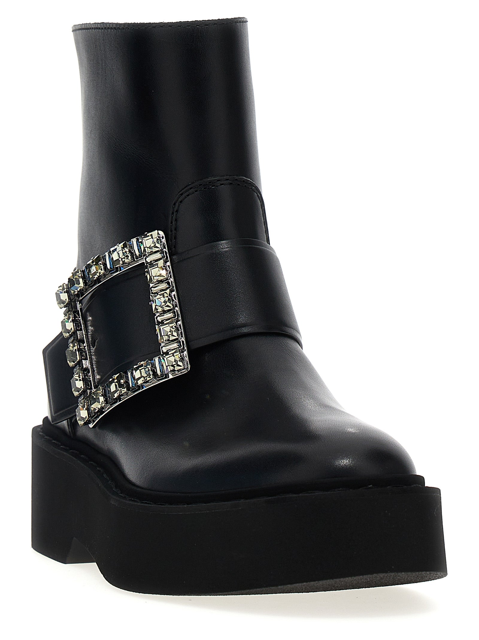Roger Vivier Black Calfskin Ankle Women's Boots