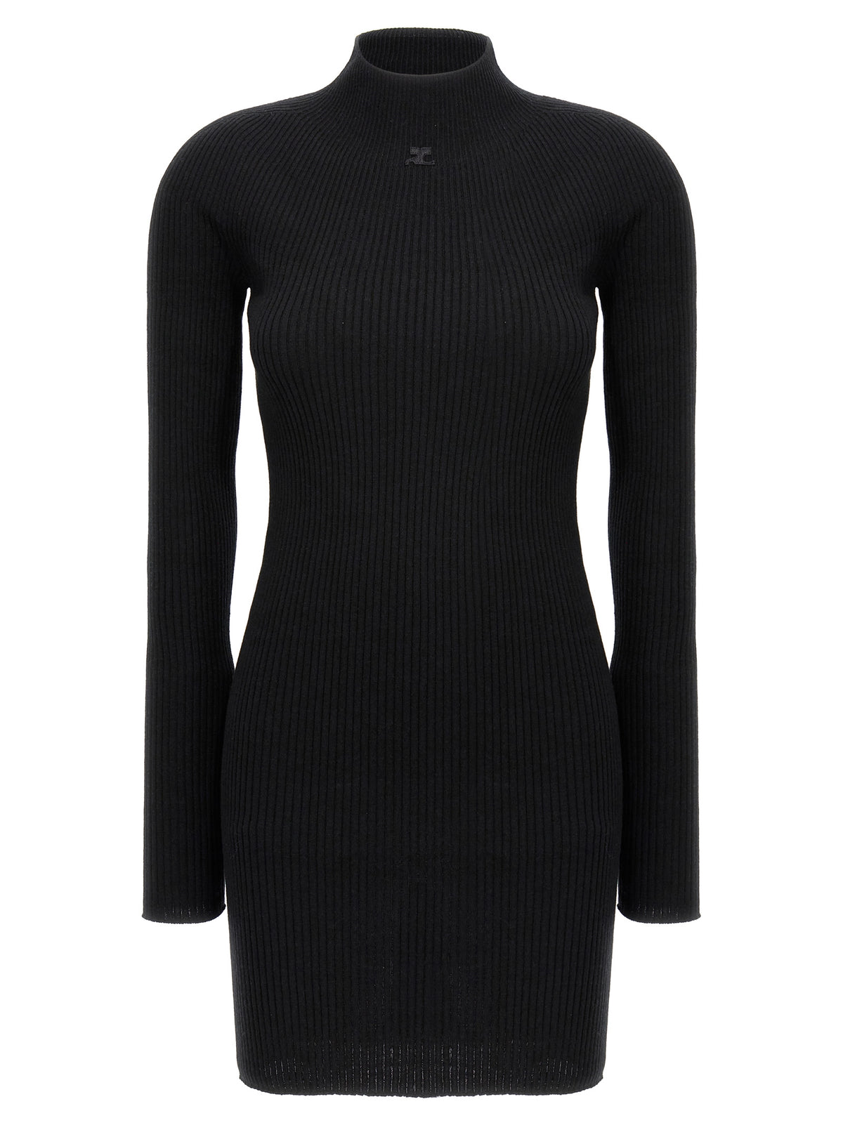 Courrèges Black Cotton Short Women's Dress