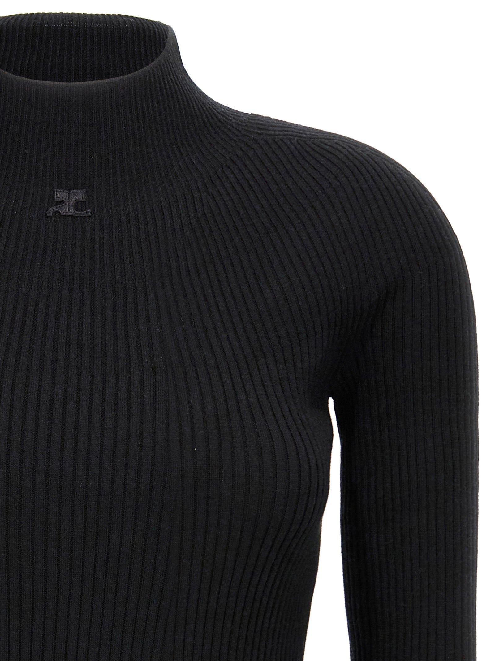 Courrèges Black Cotton Short Women's Dress