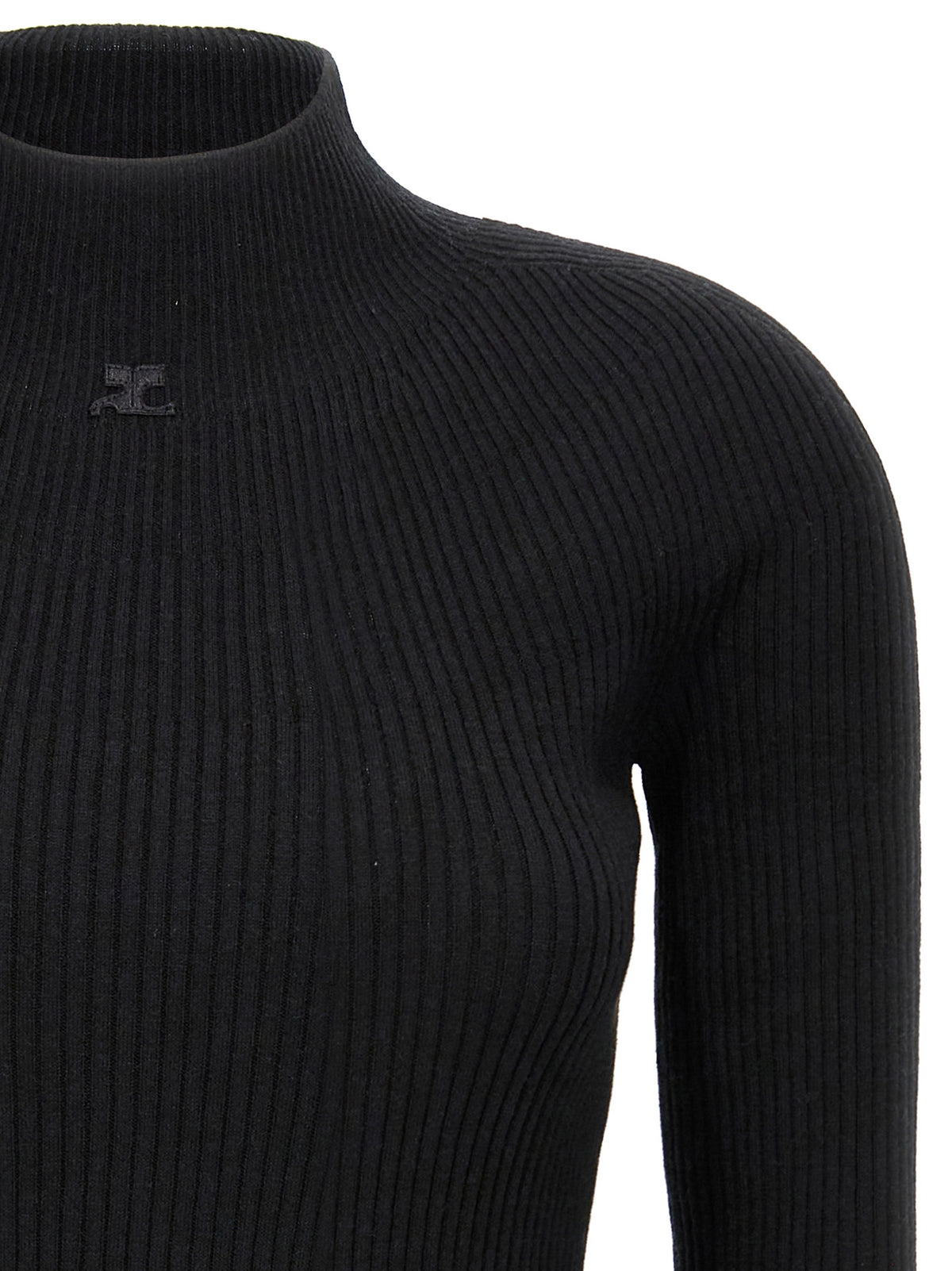 Courrèges Black Cotton Short Women's Dress