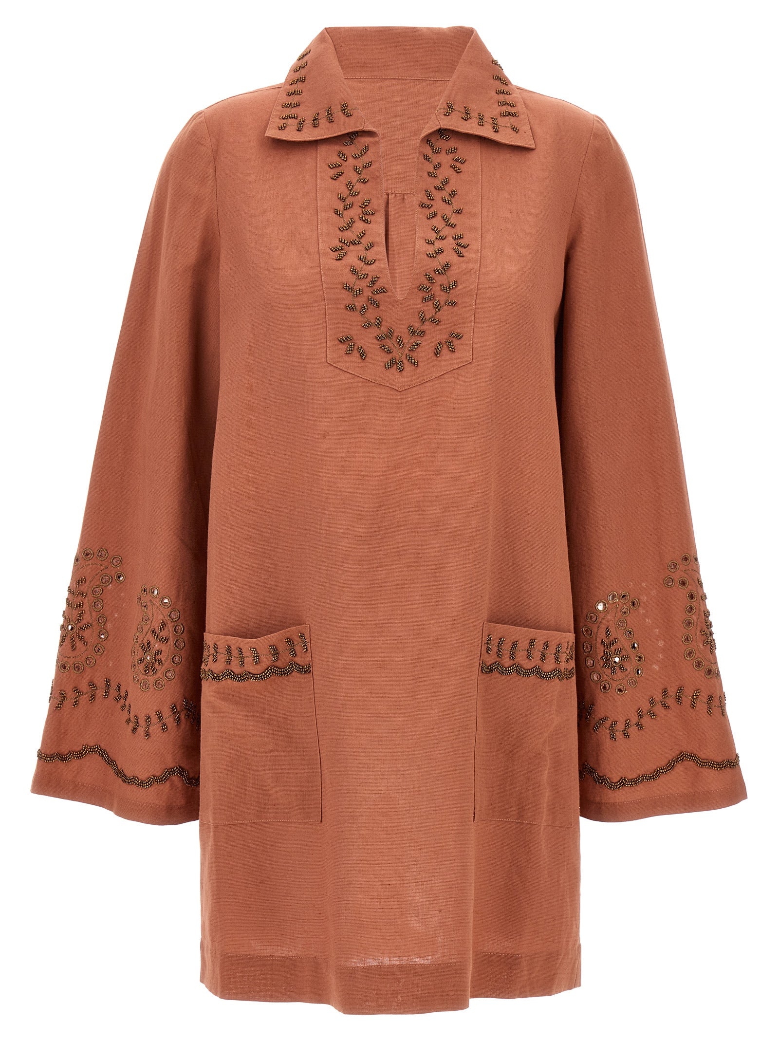 Fortela Bordeaux Cotton Short Women's Dress