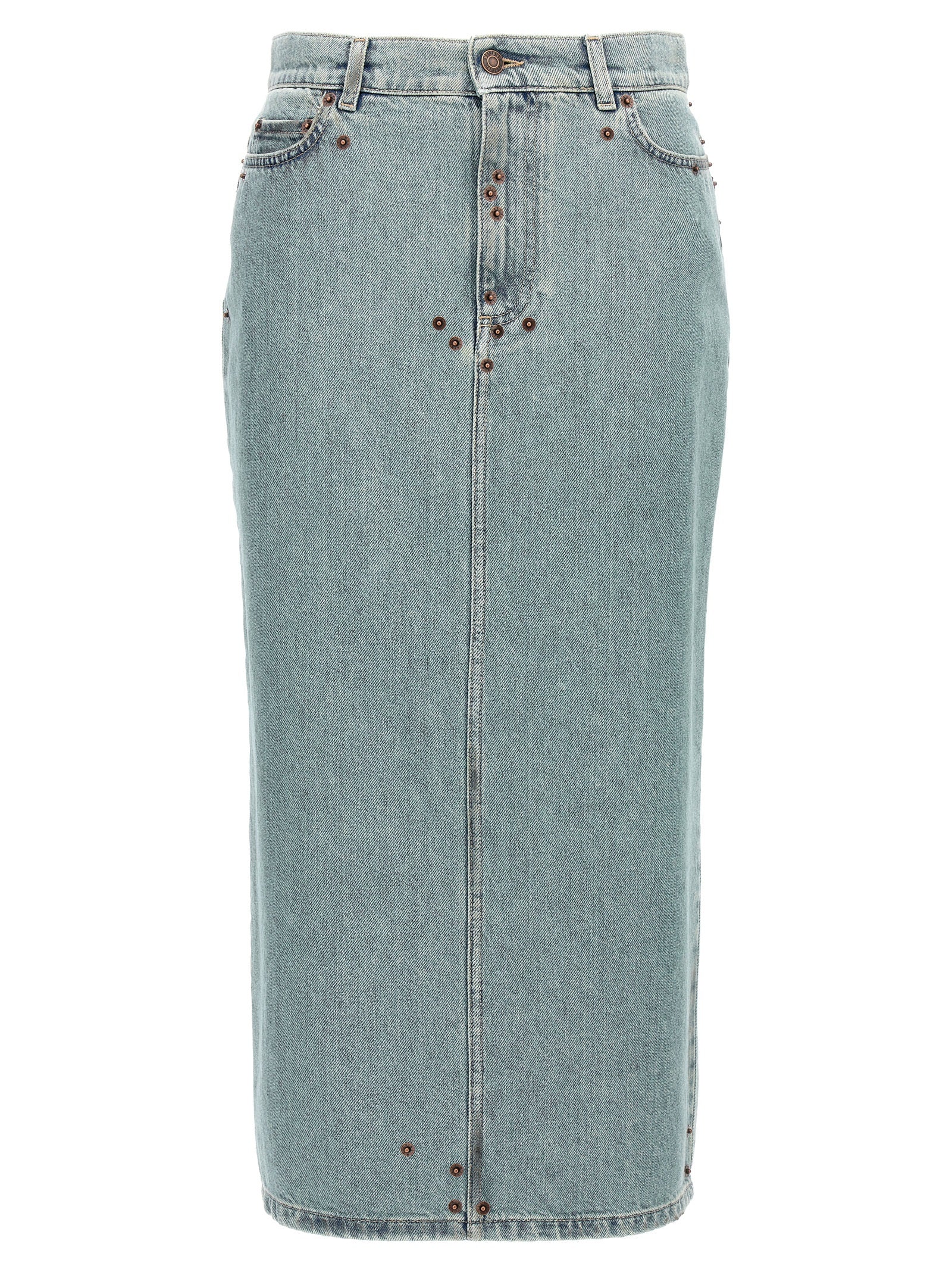 Moschino Blue Cotton Midi Women's Skirt