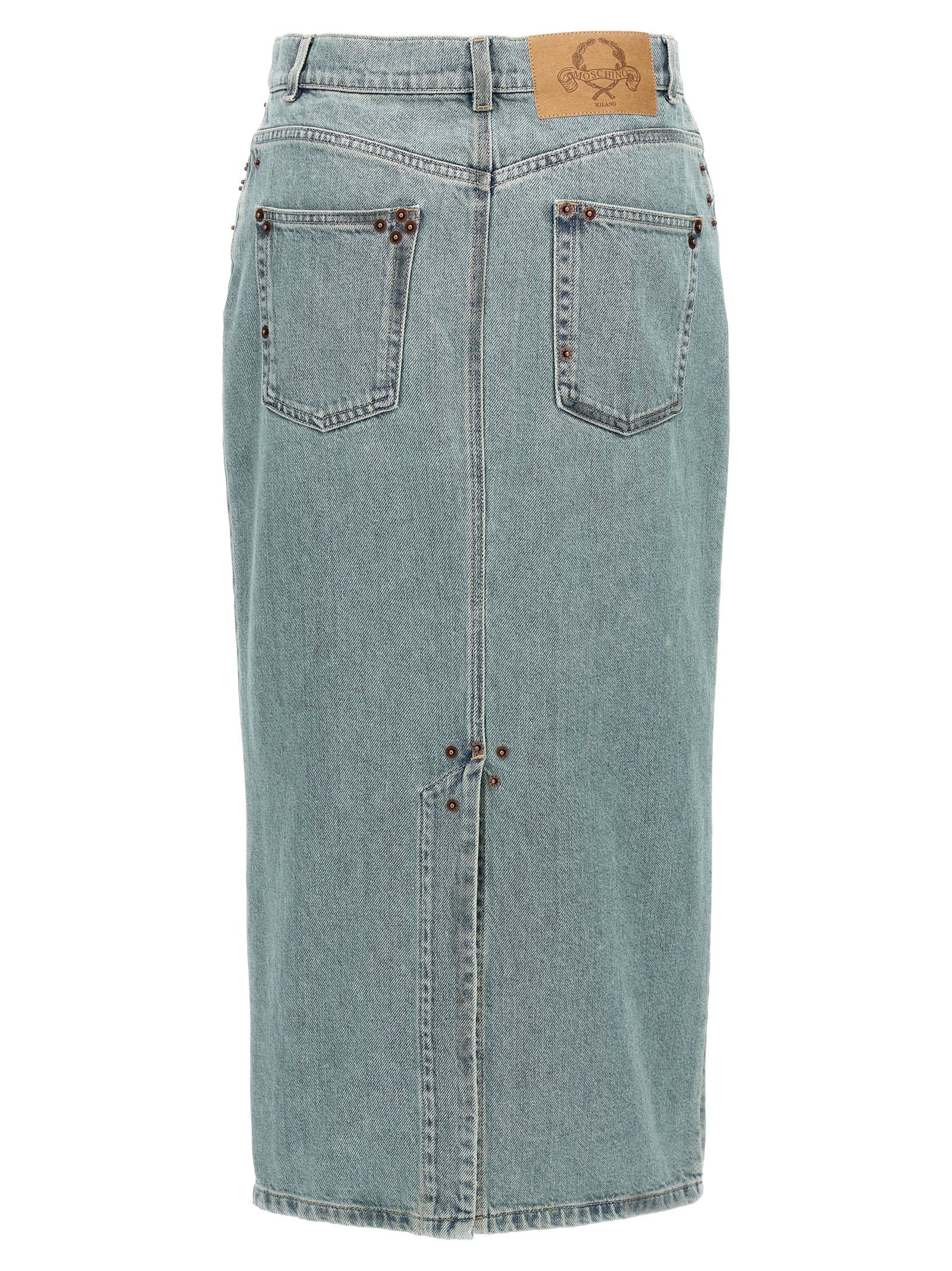 Moschino Blue Cotton Midi Women's Skirt