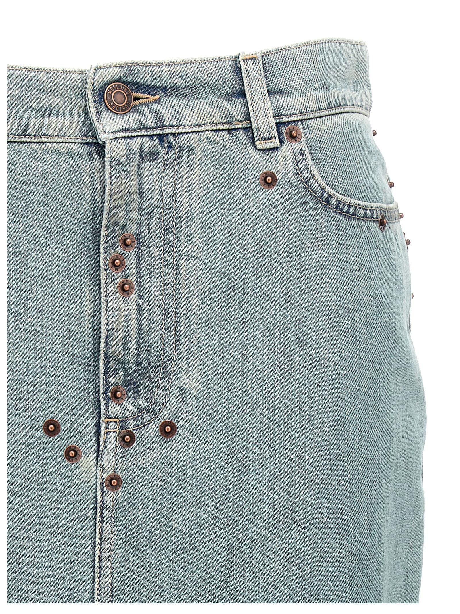 Moschino Blue Cotton Midi Women's Skirt