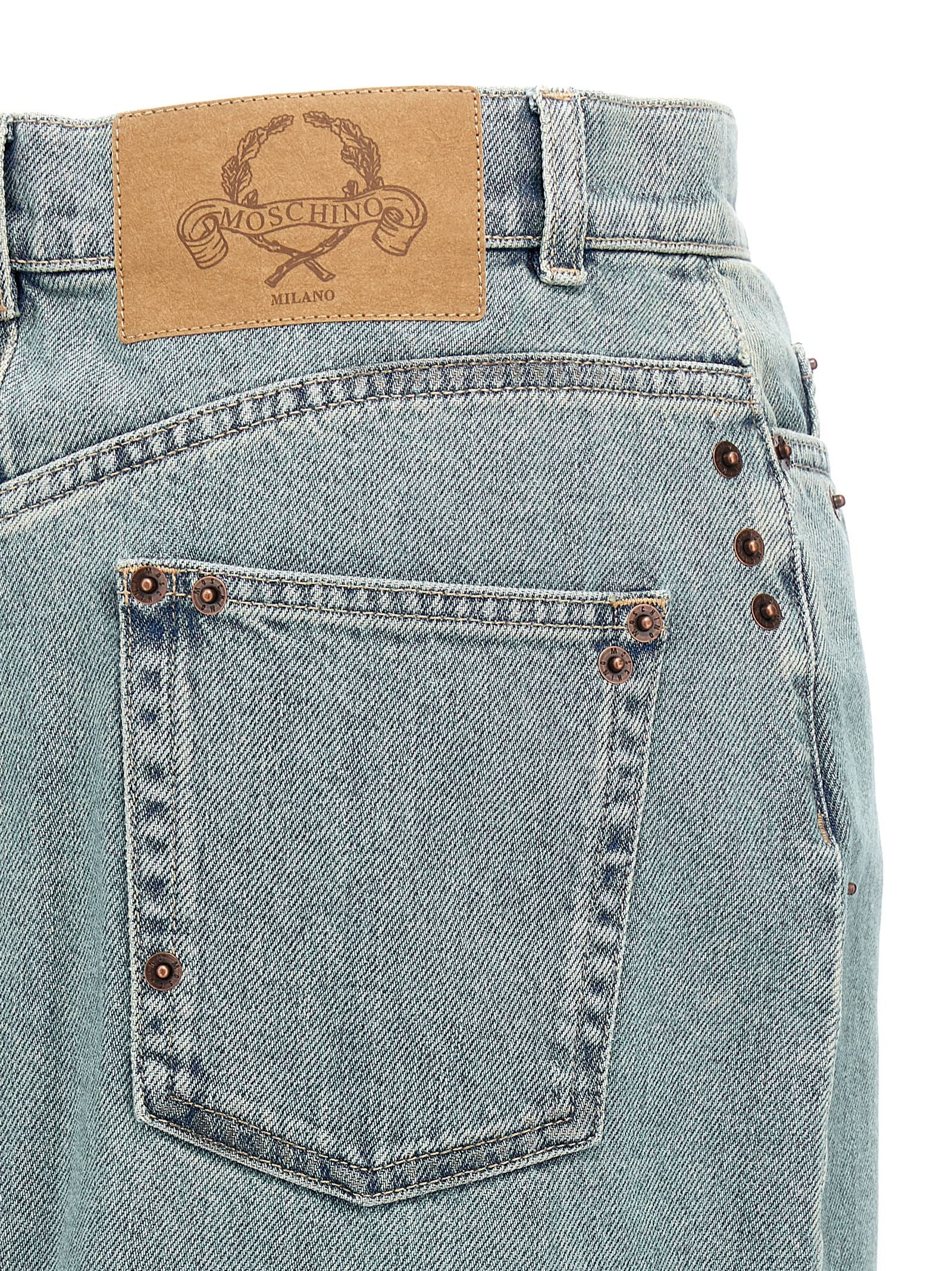 Moschino Blue Cotton Midi Women's Skirt