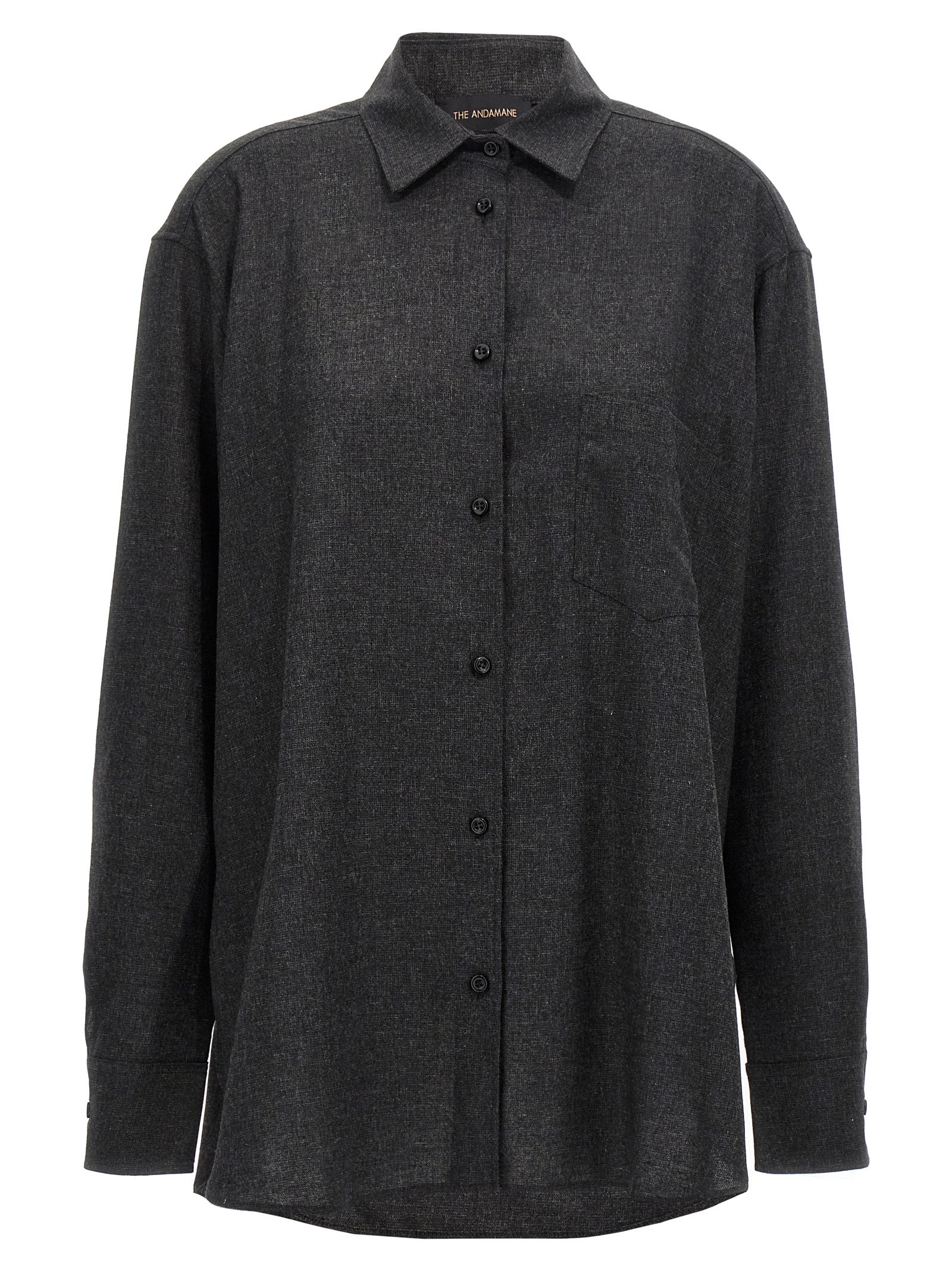 The Andamane Gray Wool Women's Blouse