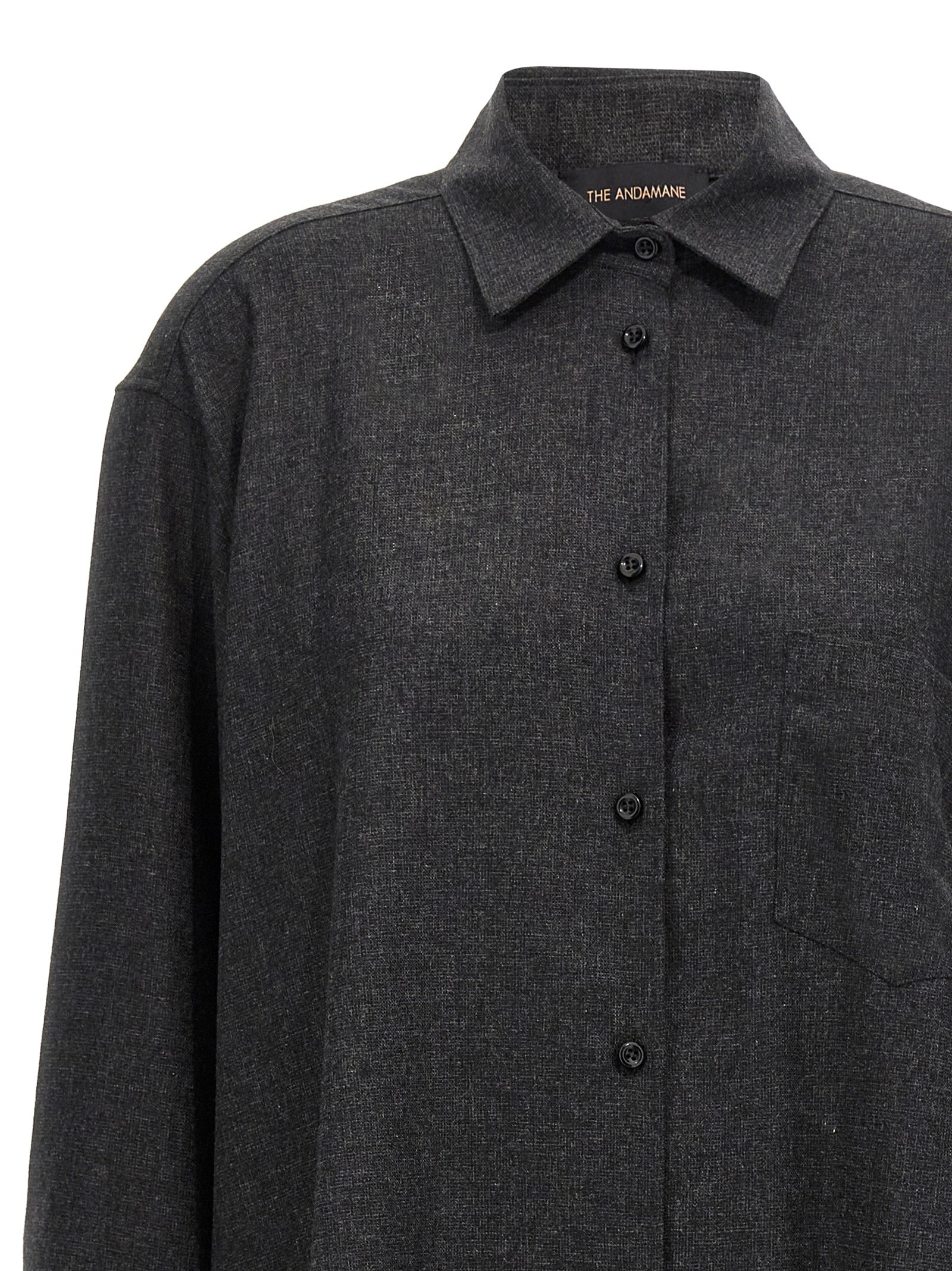 The Andamane Gray Wool Women's Blouse