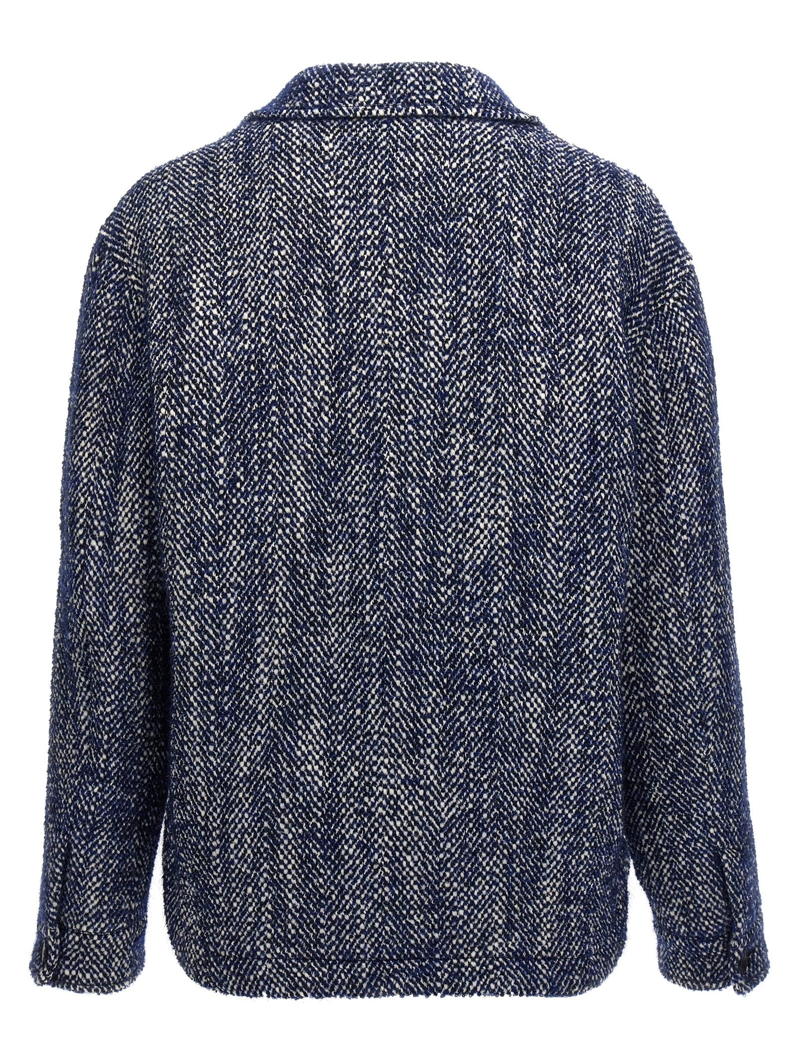 Etro Blue Wool Full-Length Men's Jacket