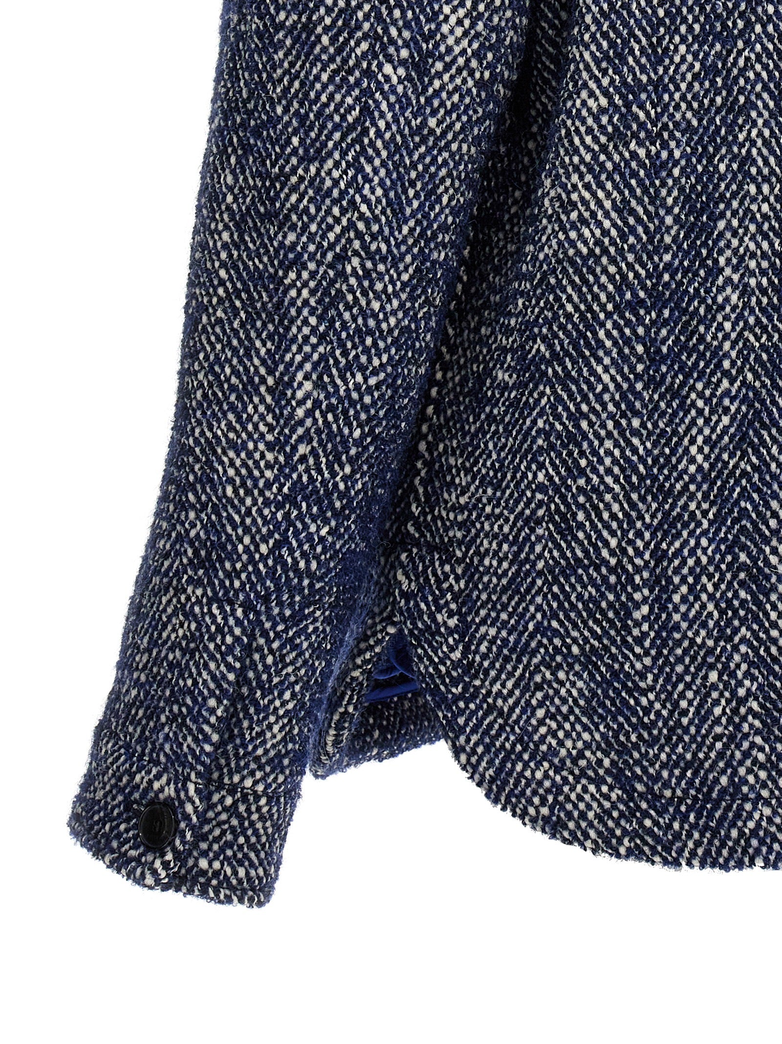 Etro Blue Wool Full-Length Men's Jacket