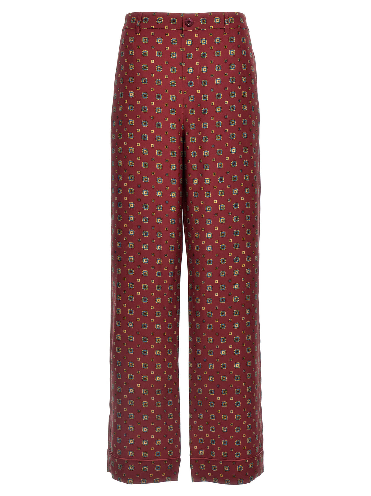 Moschino Bordeaux Silk Casual Women's Pants